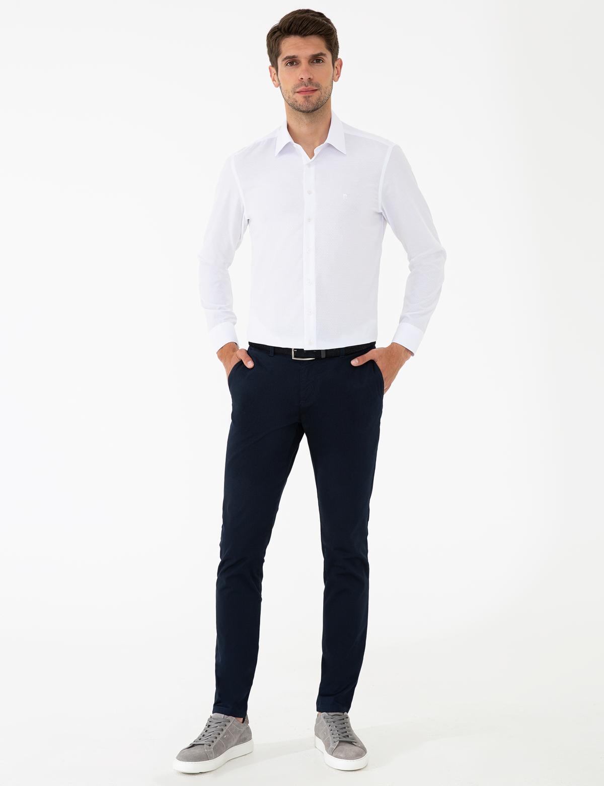 Beyaz Slim Fit Uzun Kollu Gömlek - 50240448015