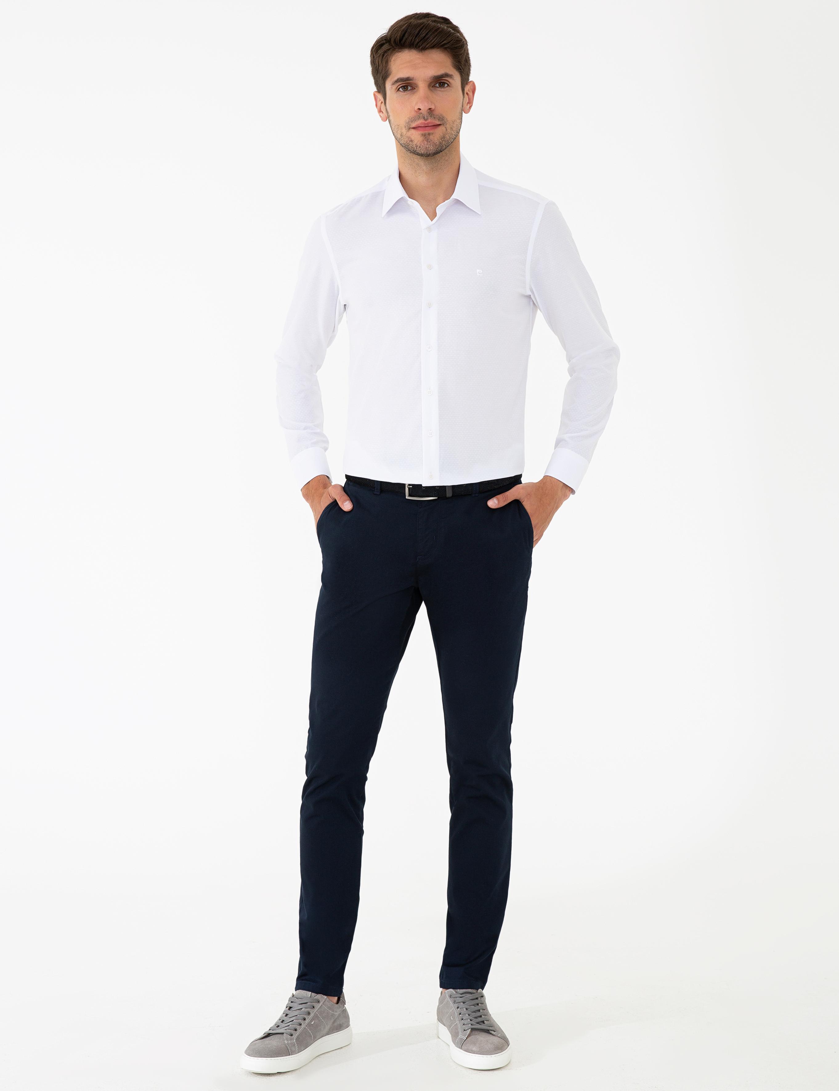 Beyaz Slim Fit Uzun Kollu Gömlek