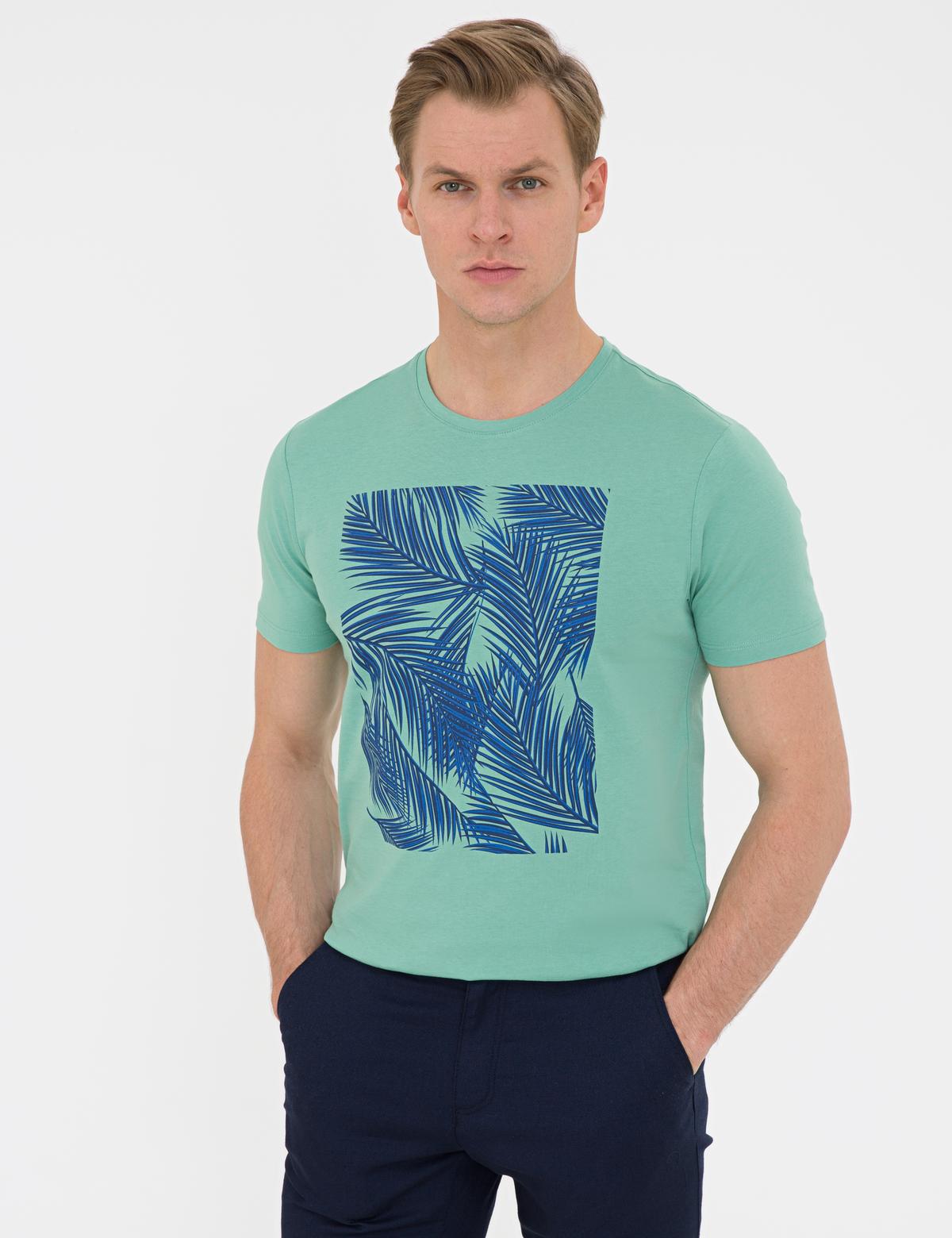 Çağla Slim Fit Baskılı Bisiklet Yaka Tişört