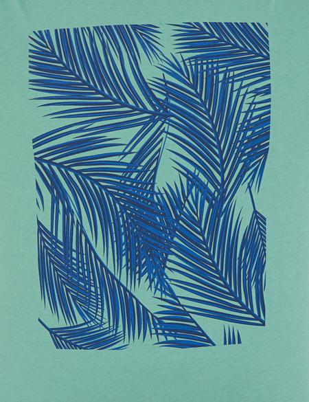 Çağla Slim Fit Baskılı Bisiklet Yaka Tişört - 50241487014