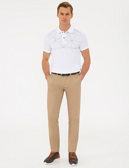 Beyaz Slim Fit Polo Yaka Tişört - 50242145006