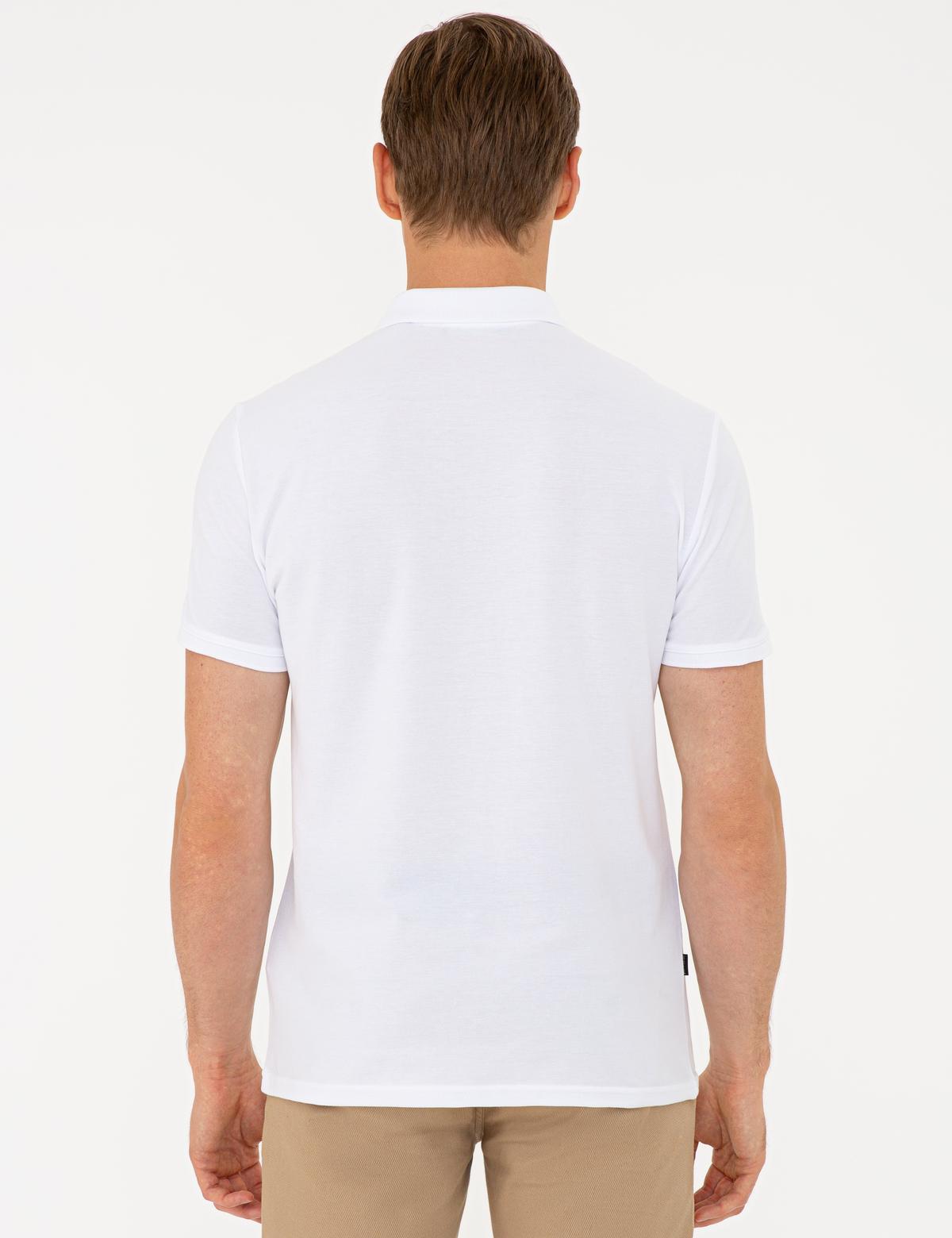 Beyaz Slim Fit Polo Yaka Tişört - 50242145006