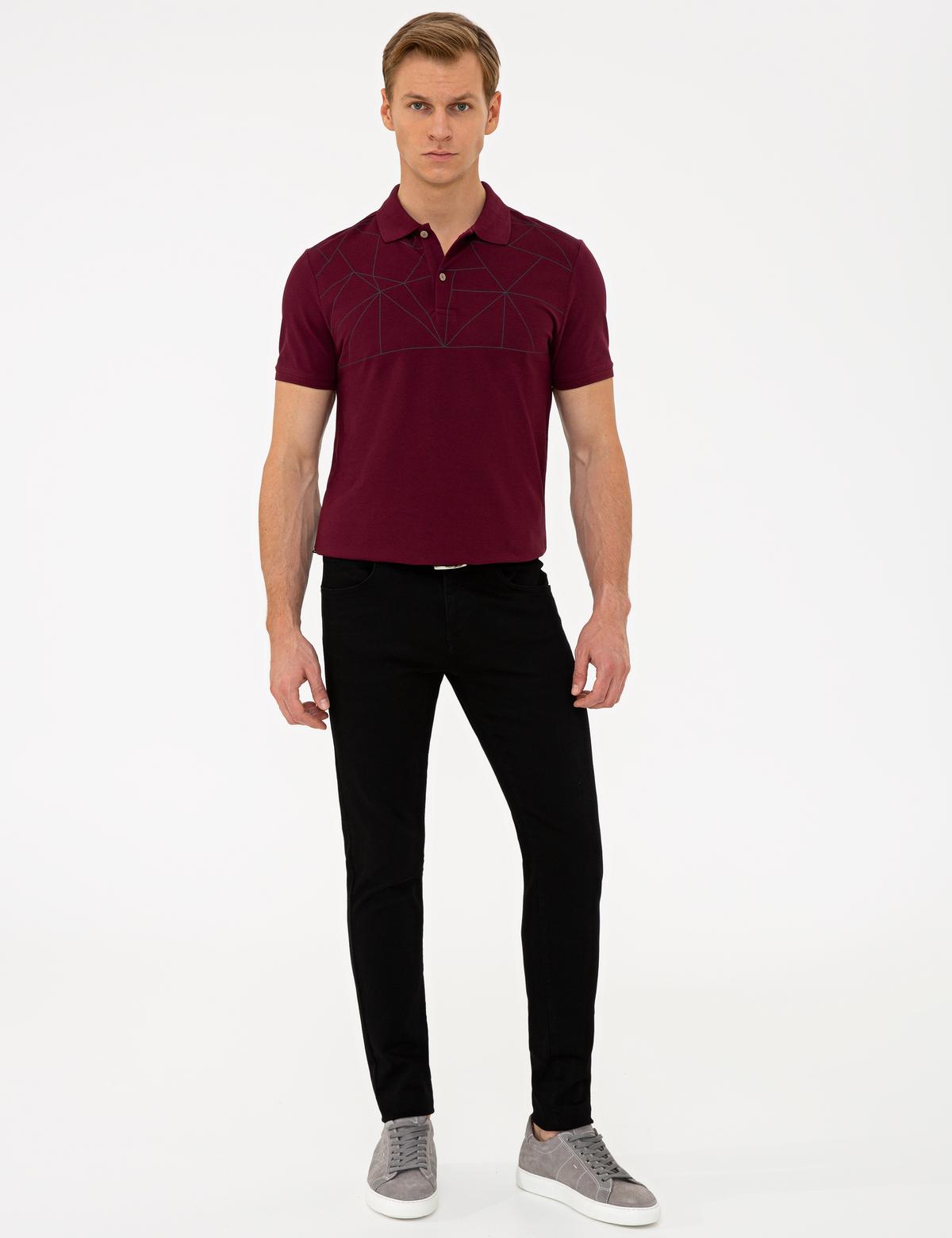 Bordo Slim Fit Tişört - 50242145014