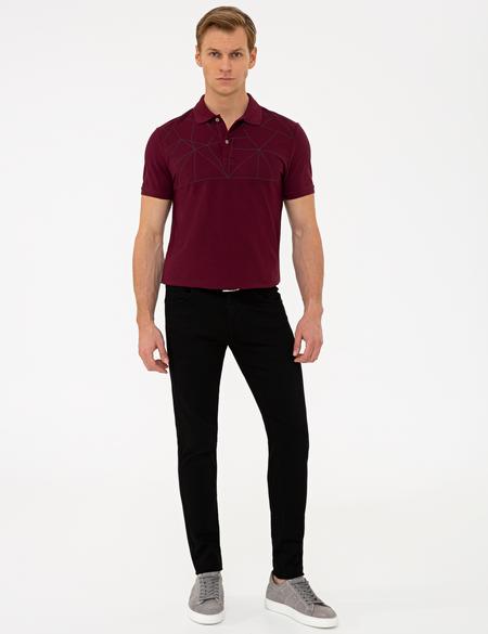 Bordo Slim Fit Tişört - 50242145014