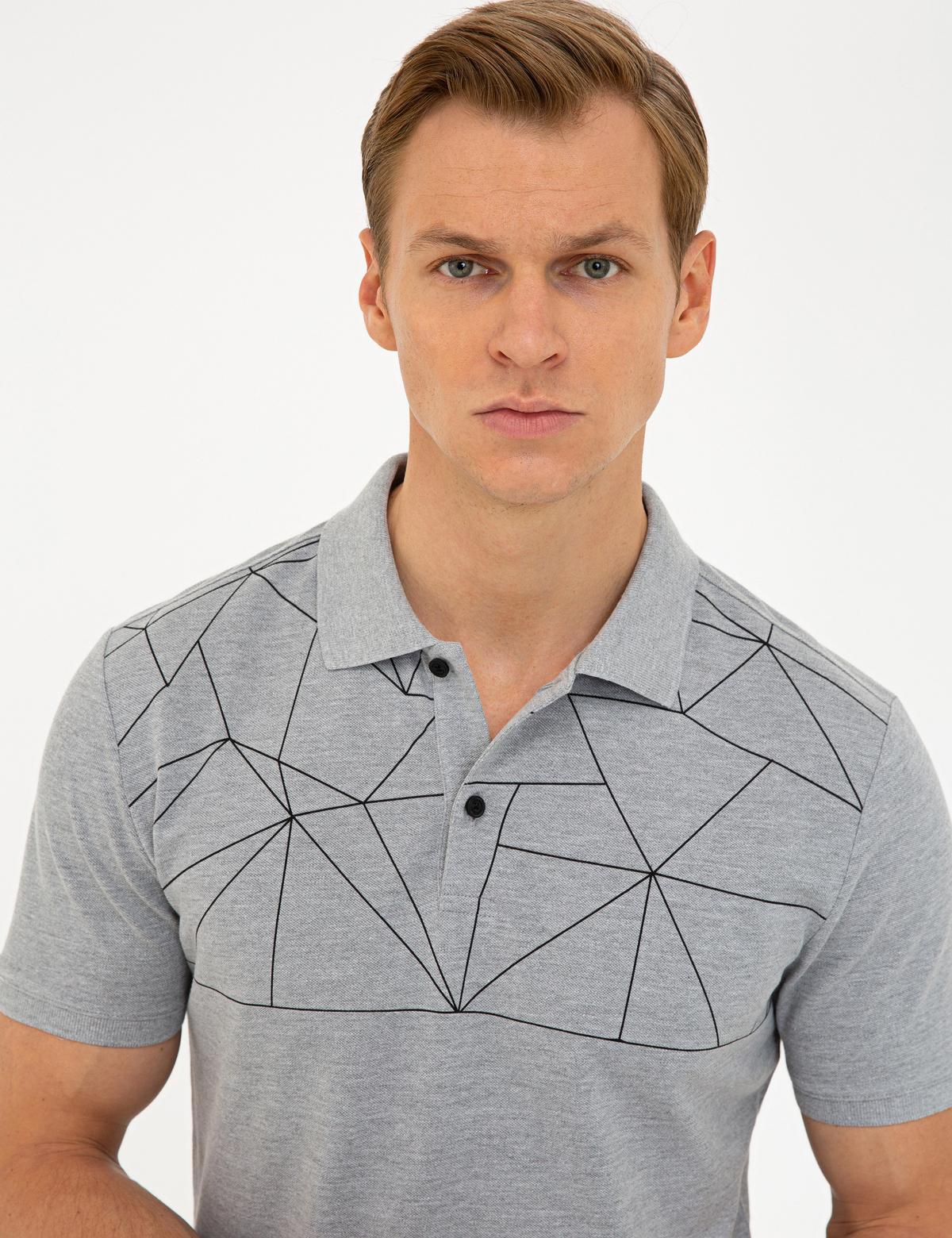 Gri Melanj Slim Fit Polo Yaka T-Shirt - 50242145029