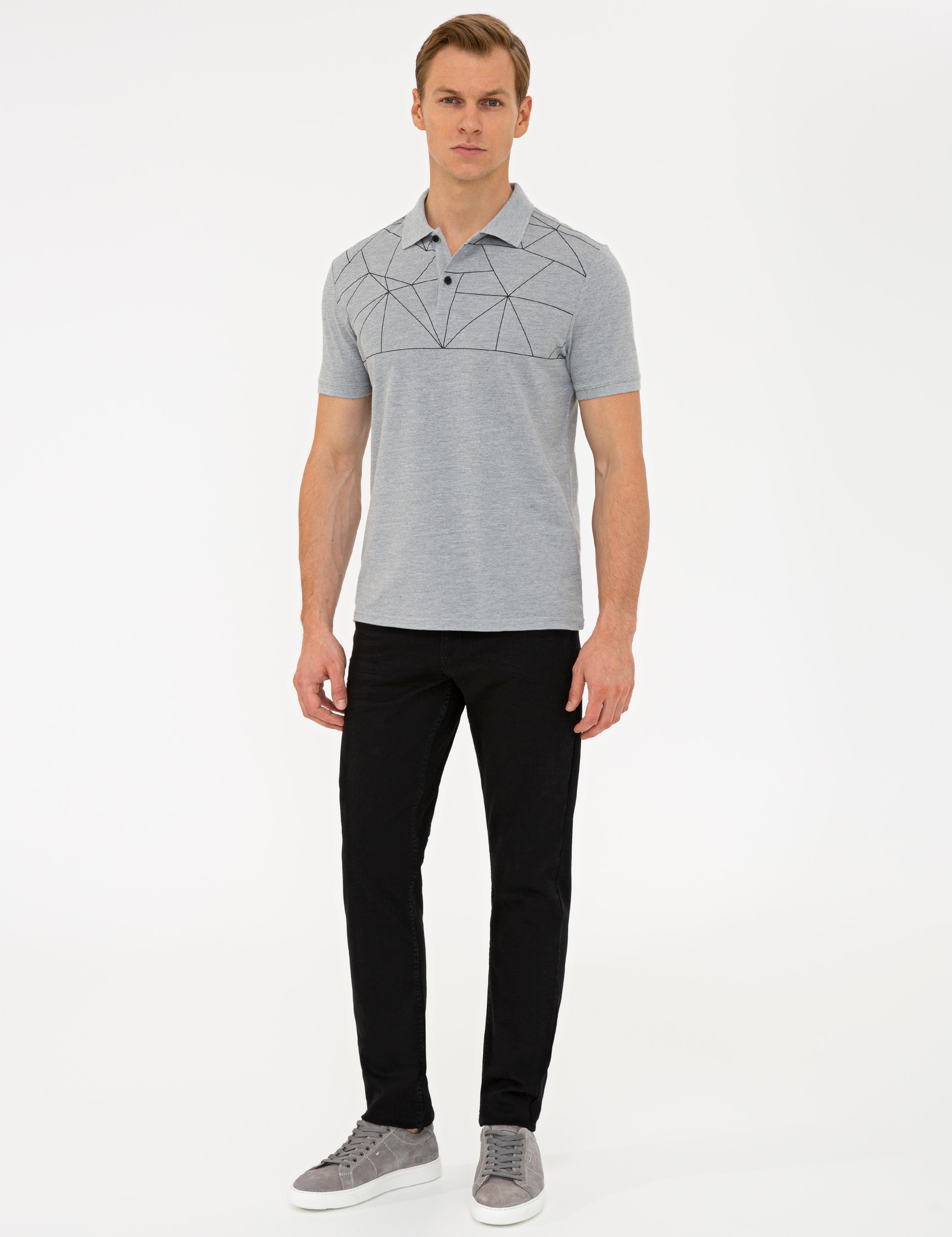 Gri Melanj Slim Fit Polo Yaka T-Shirt
