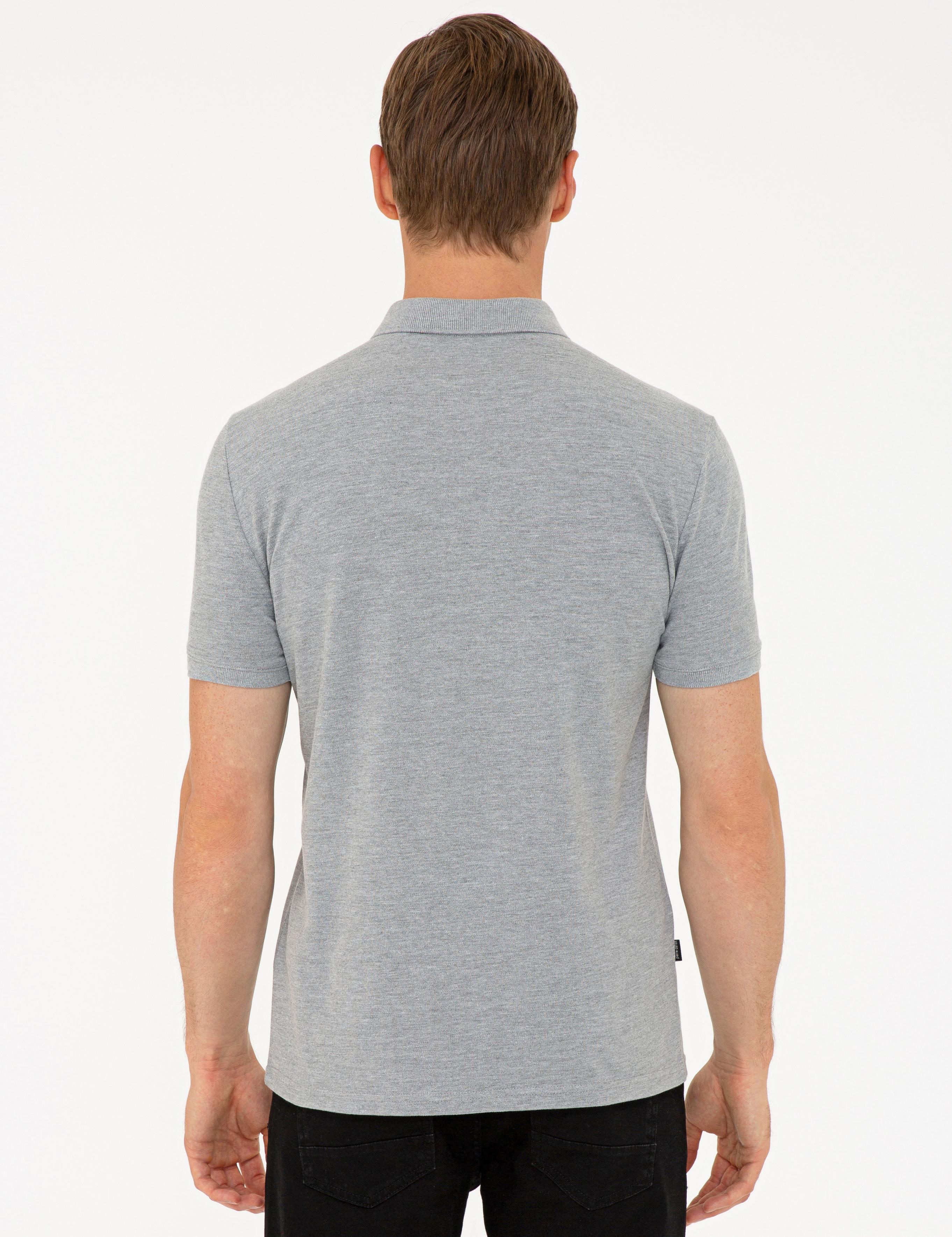 Gri Melanj Slim Fit Polo Yaka T-Shirt