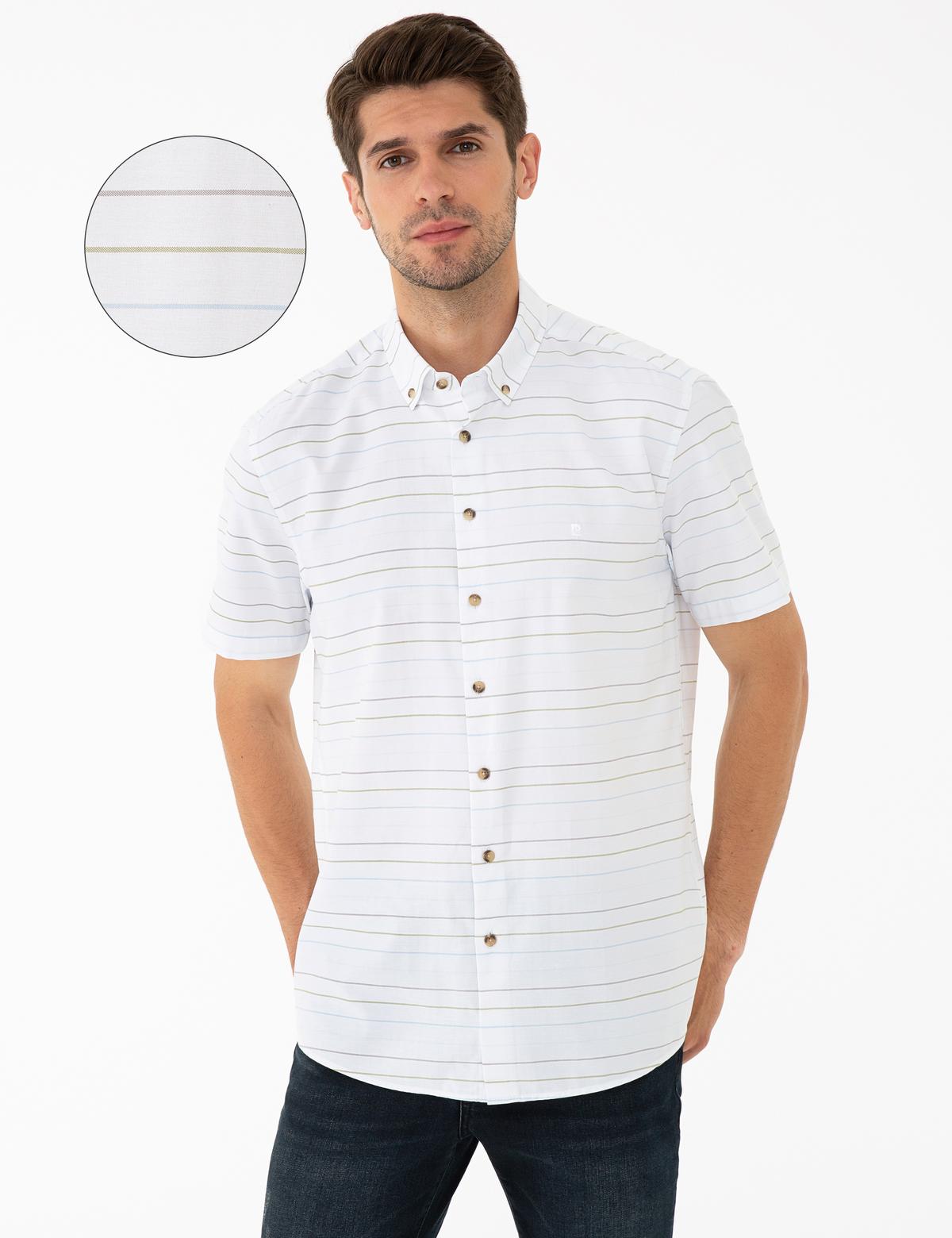 Haki Regular Fit Kısa Kollu Gömlek