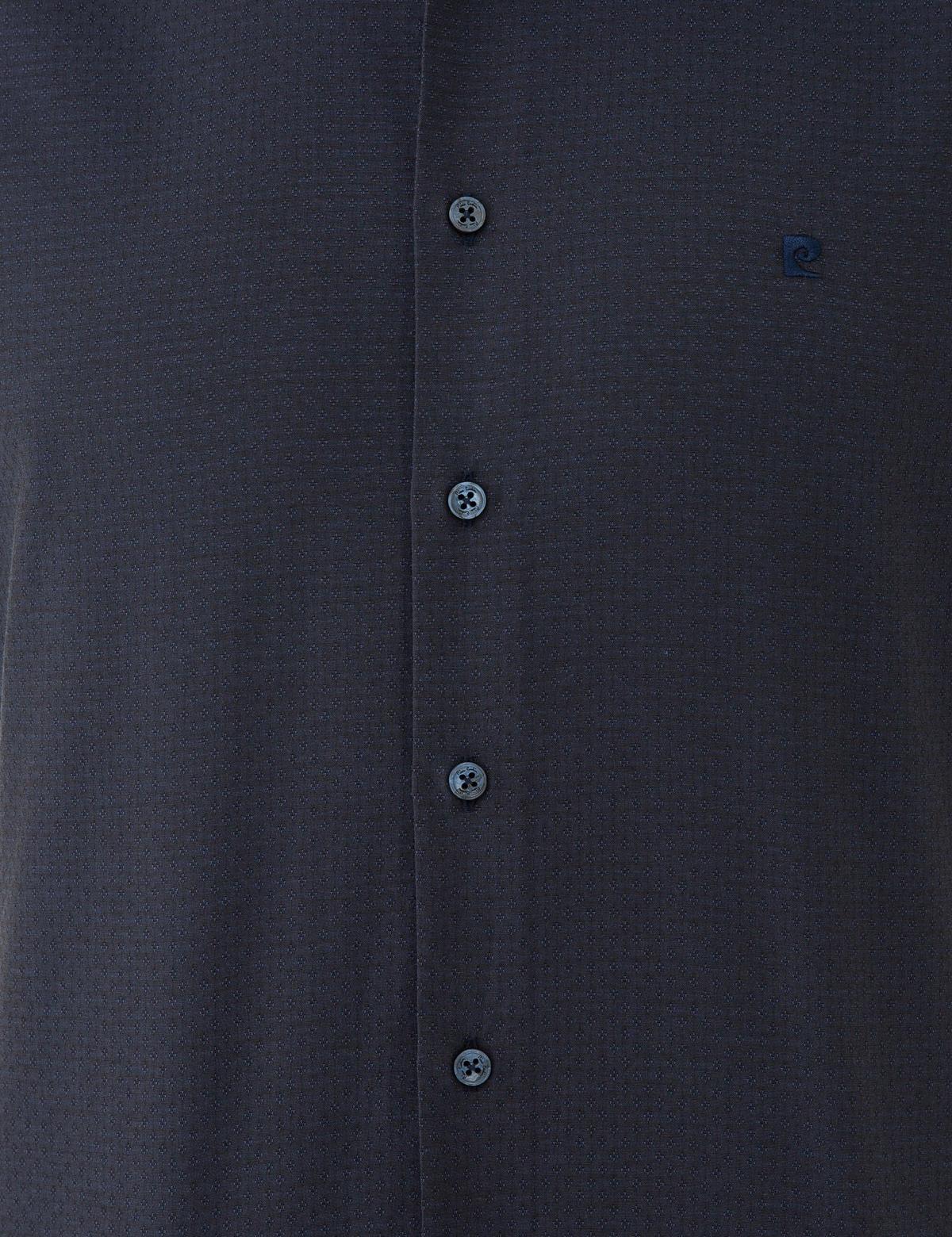 Lacivert Slim Fit Armürlü Gömlek - 50240448028