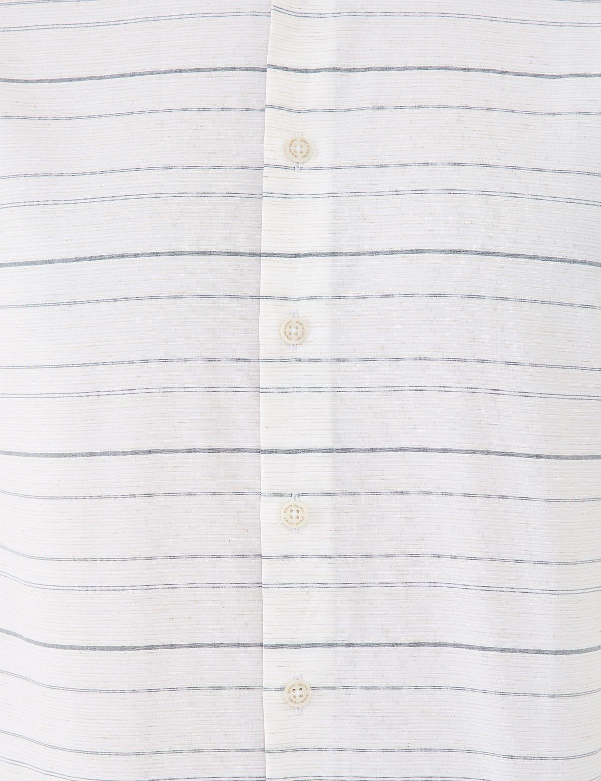 Beyaz Slim Fit Keten Karışımlı Gömlek - 50240452001