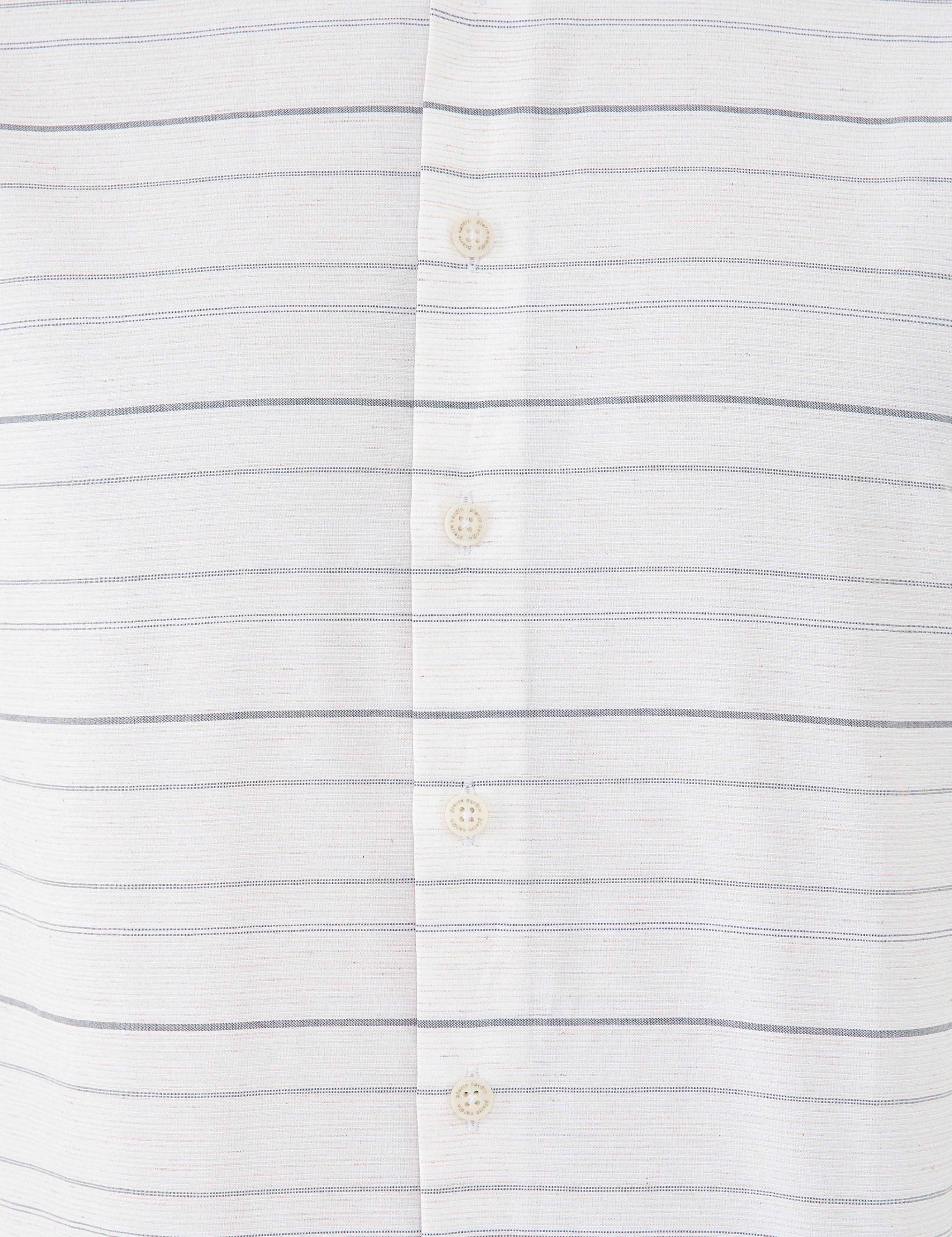 Beyaz Slim Fit Keten Karışımlı Gömlek