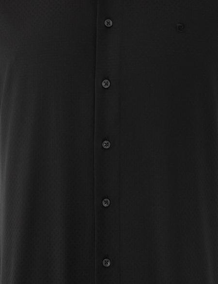 Siyah Slim Fit Armürlü Gömlek - 50240448037