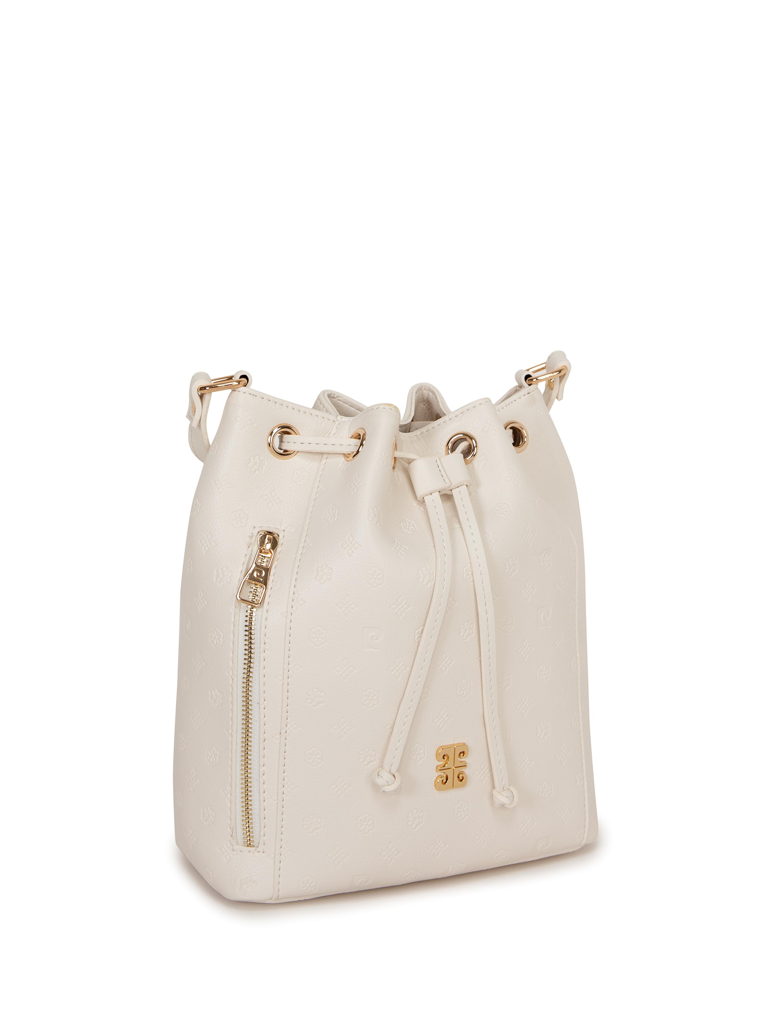 Beyaz Büzgülü Çanta