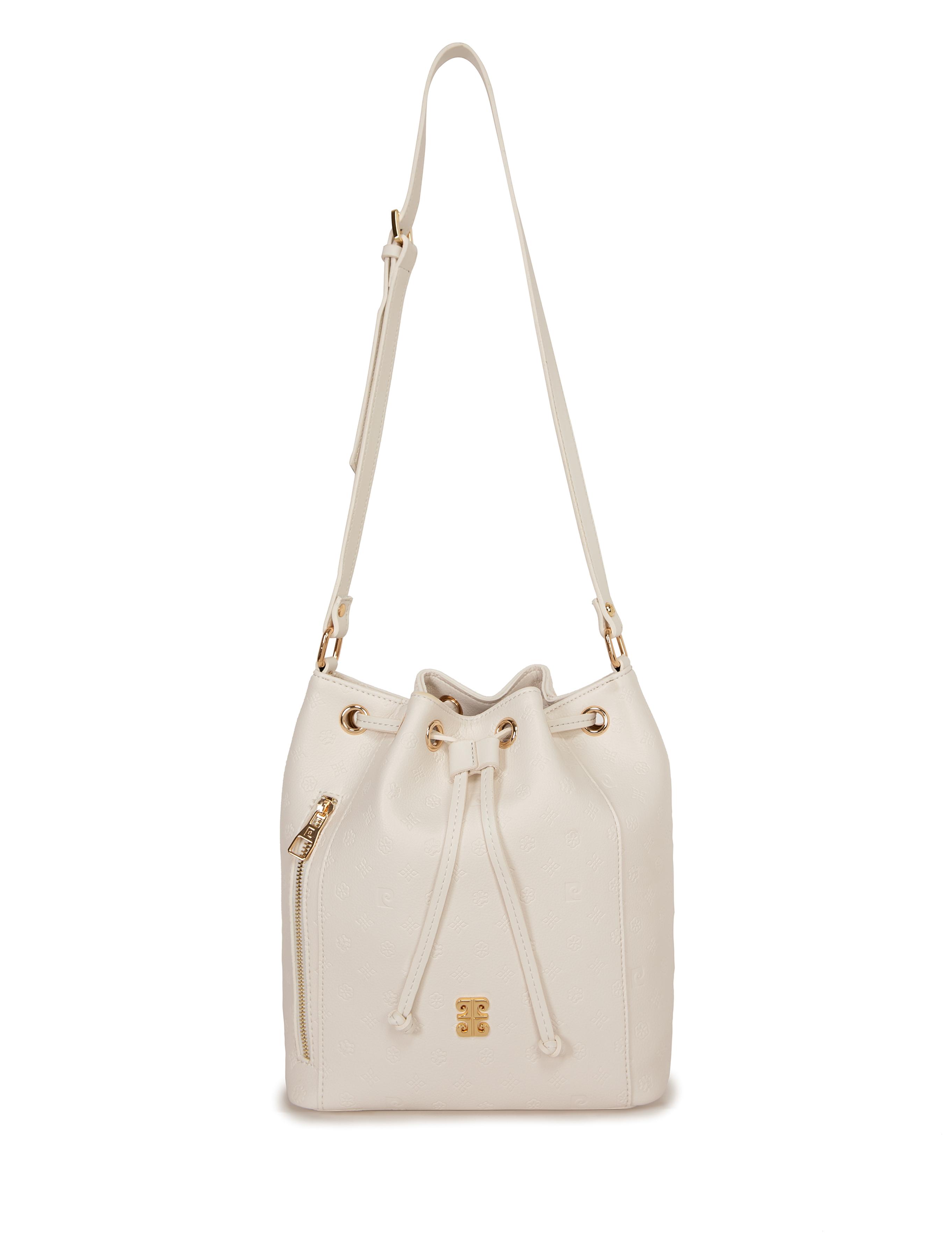 Beyaz Büzgülü Çanta