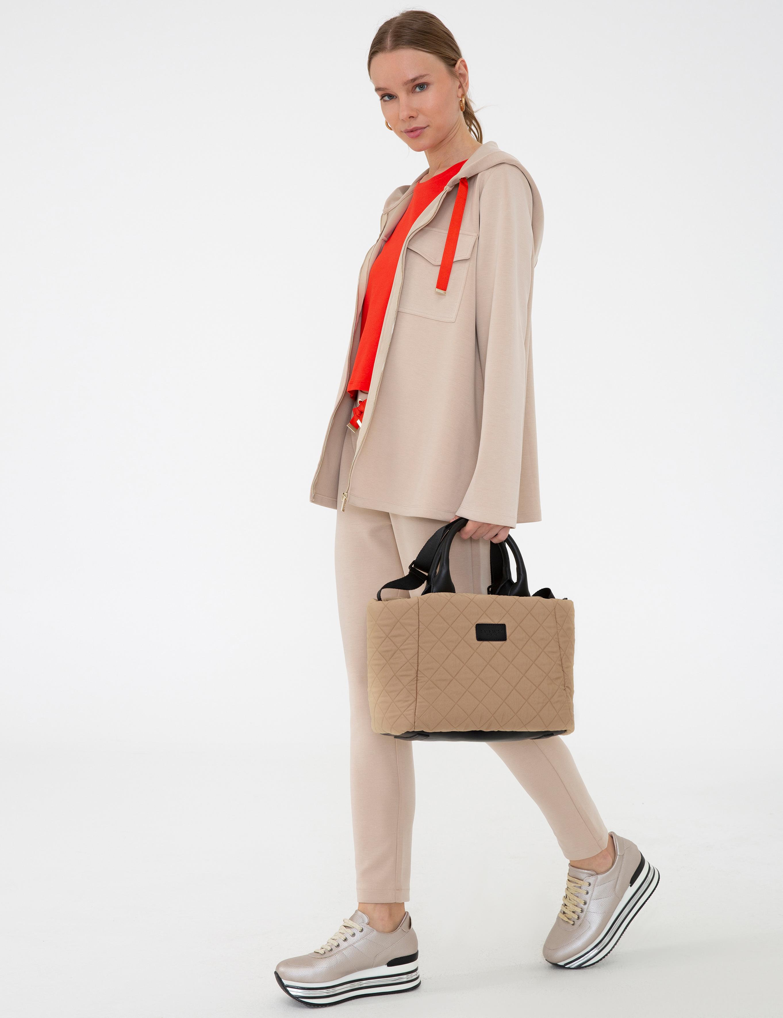 Bej Uzun Askılı Kol Çantası