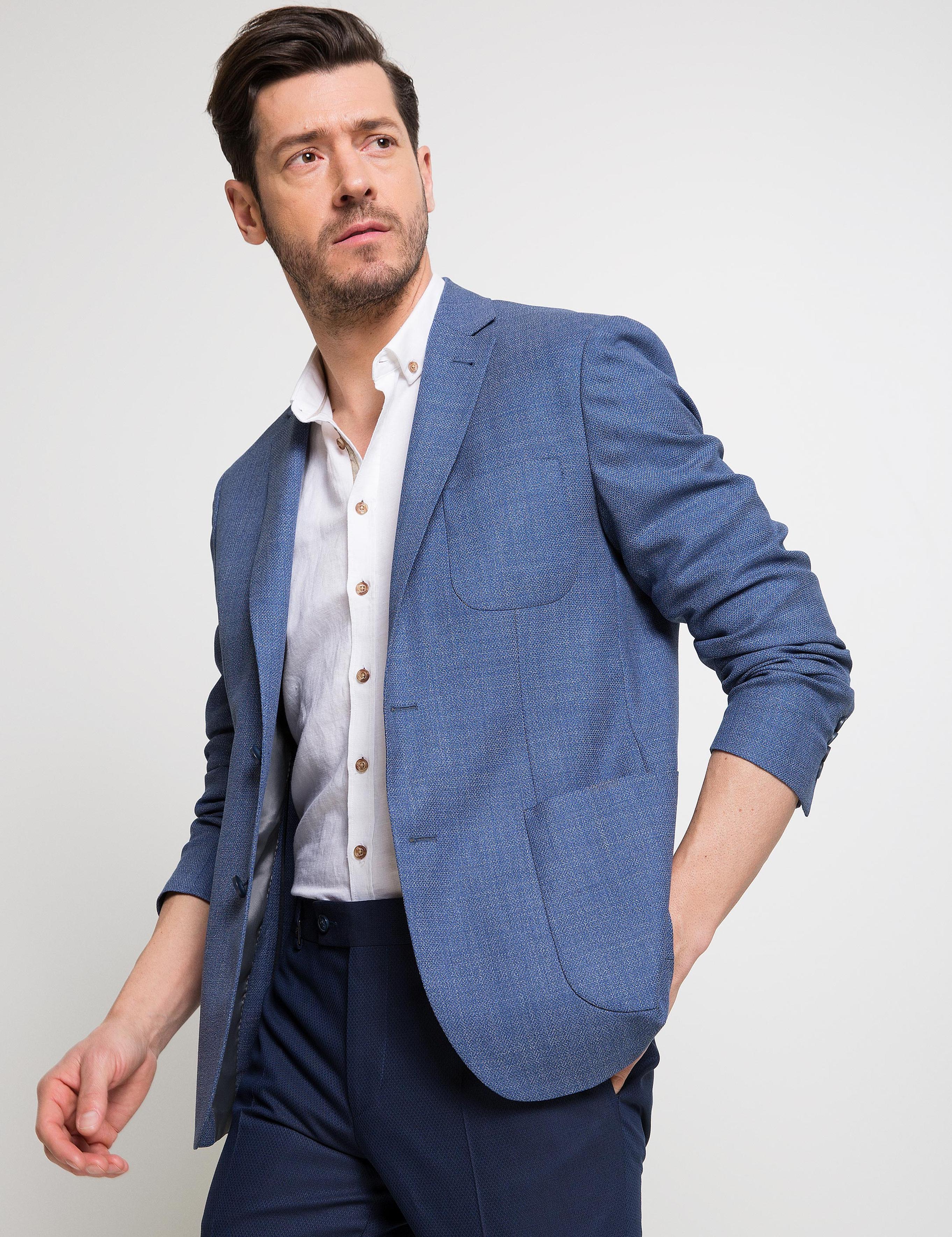 Koyu Mavi Slim Fit Ceket