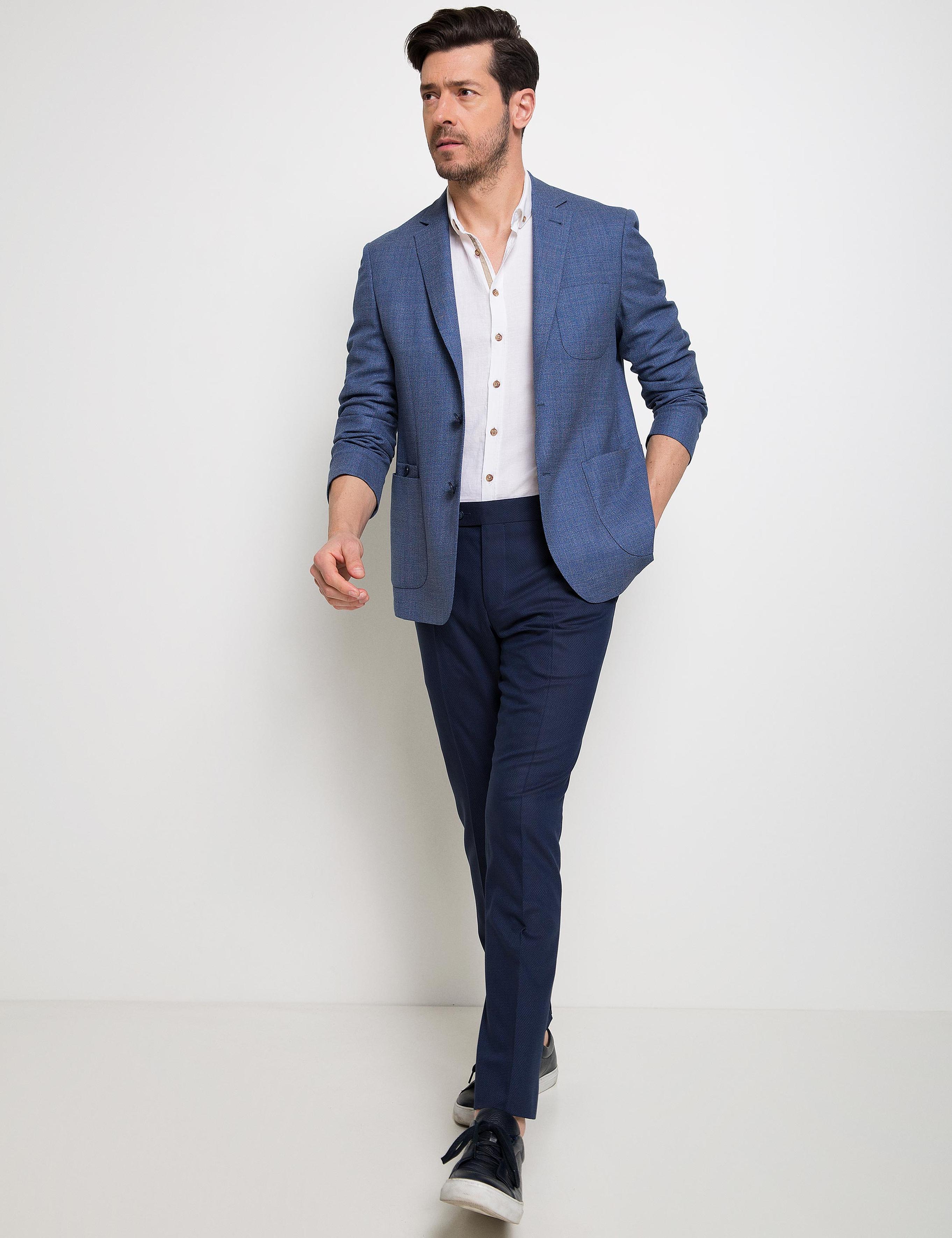 Koyu Mavi Slim Fit Ceket