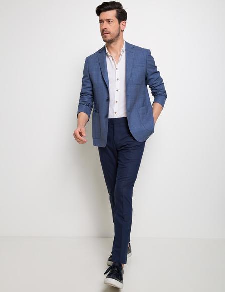 Koyu Mavi Slim Fit Ceket - 50186396008