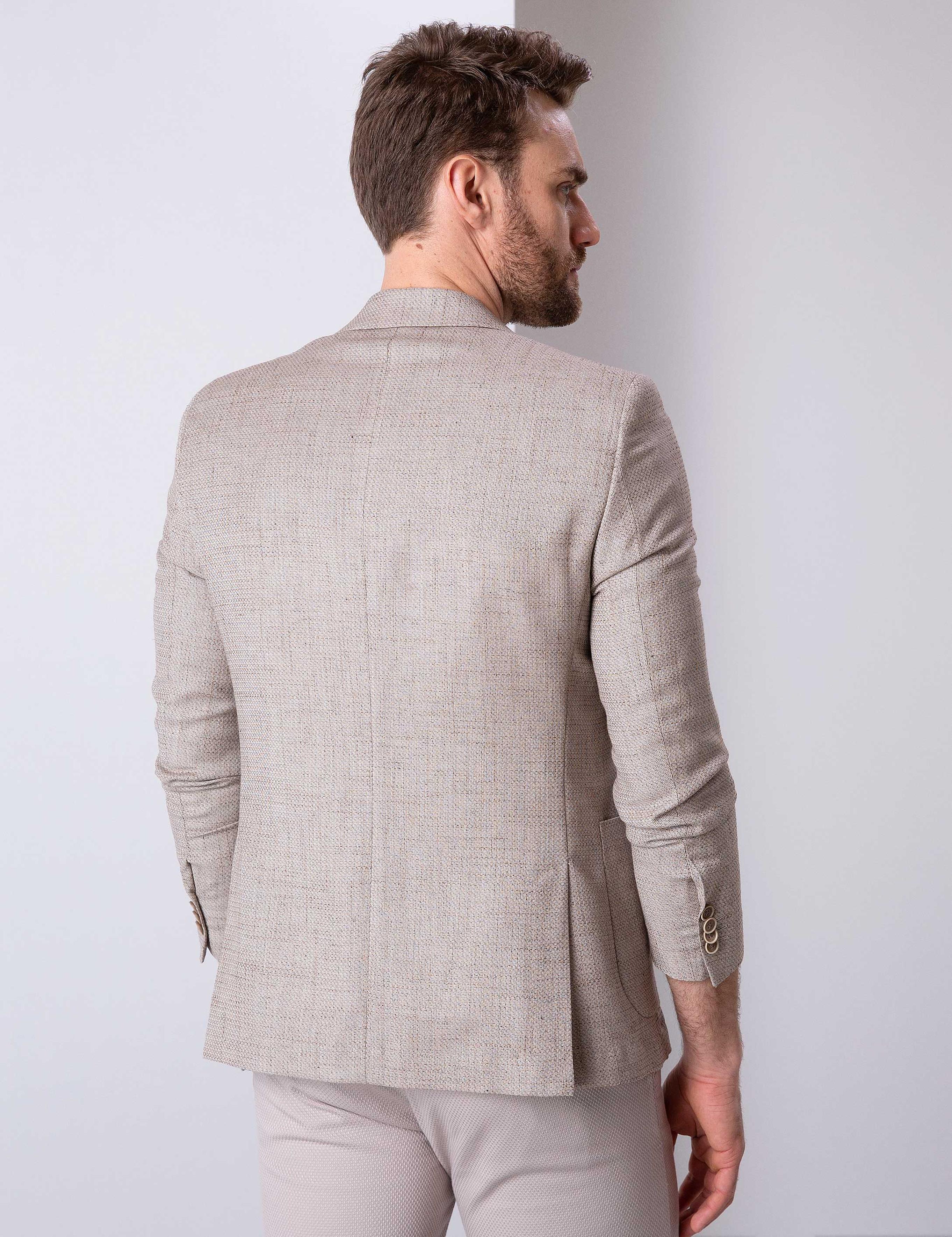 Bej Ex. Slim Fit Ceket