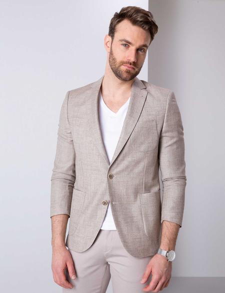 Bej Ex. Slim Fit Ceket - 50199987140