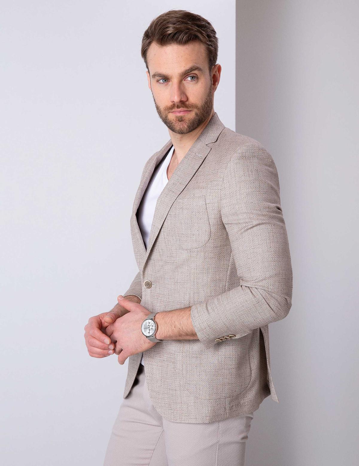 Bej Ex. Slim Fit Ceket - 50199987140