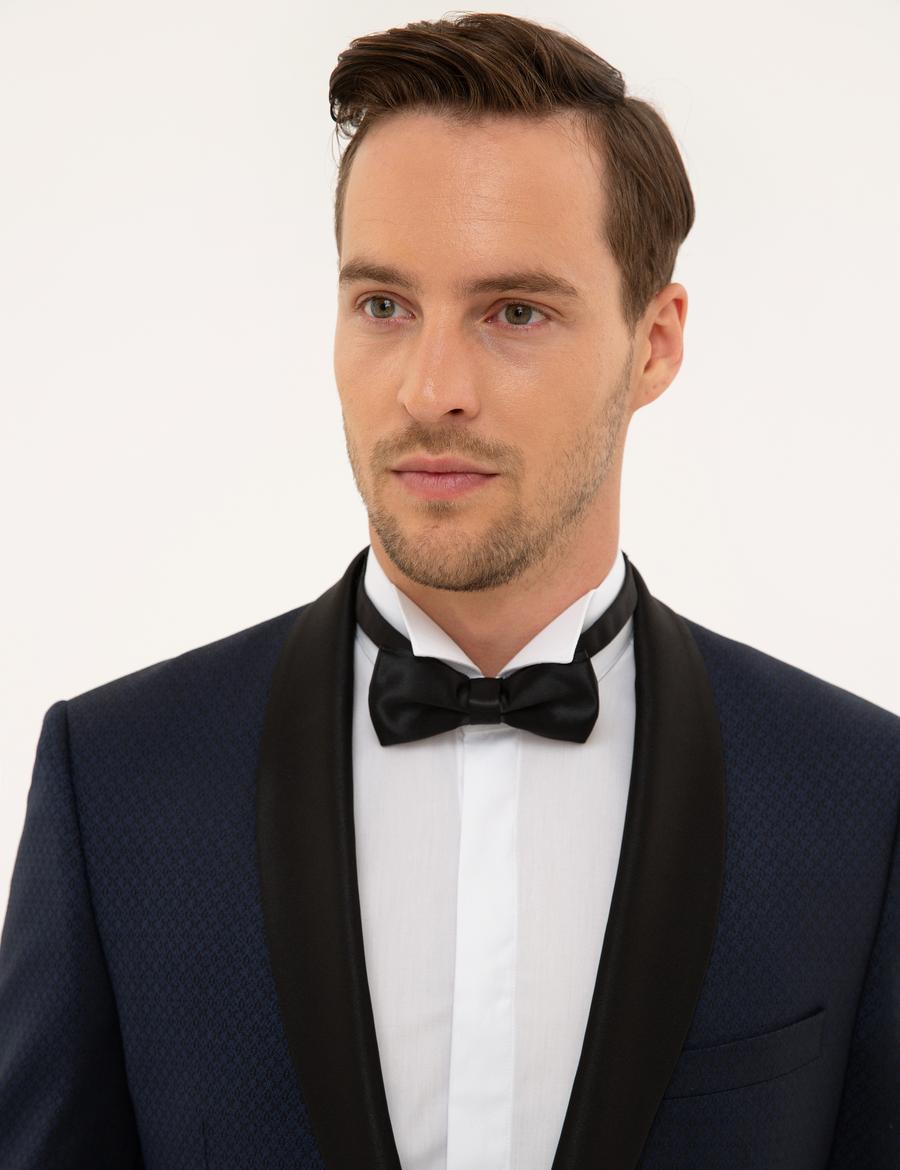 Lacivert Yelekli Ekstra Slim Fit Damatlık Smokin