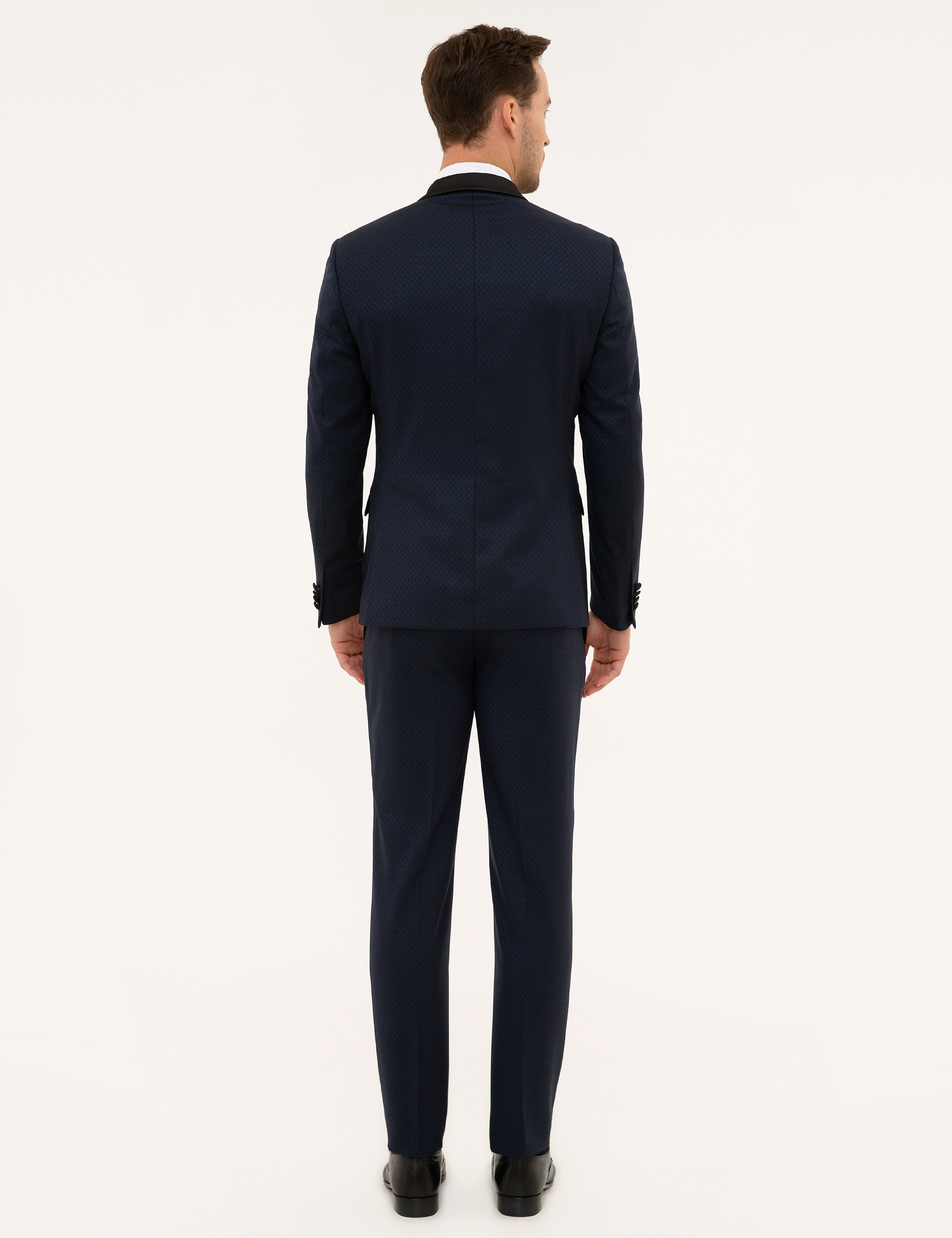 Lacivert Yelekli Ekstra Slim Fit Damatlık Smokin