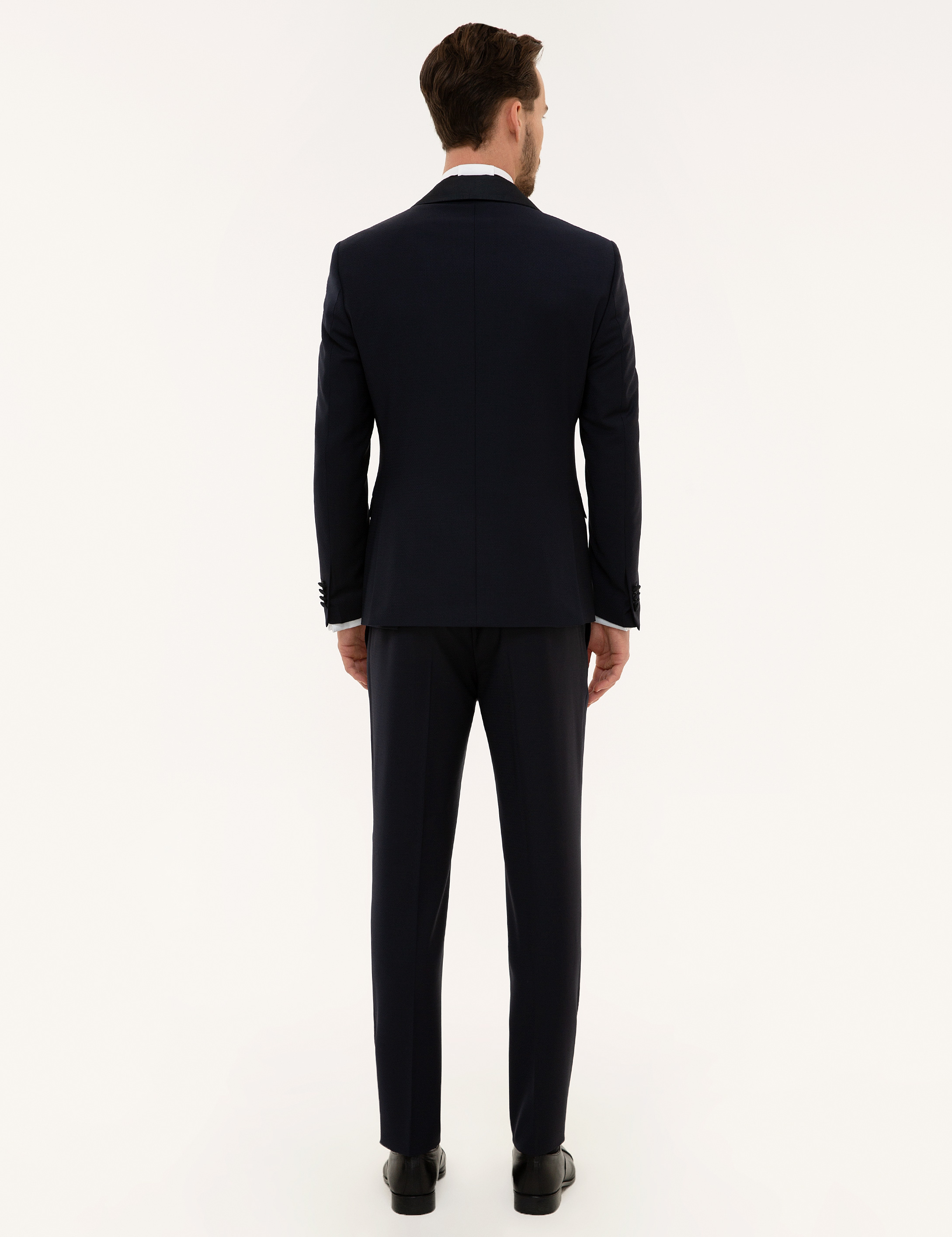 Lacivert Ex. Slim Fit Yelekli Smokin Damatlık - Image 5