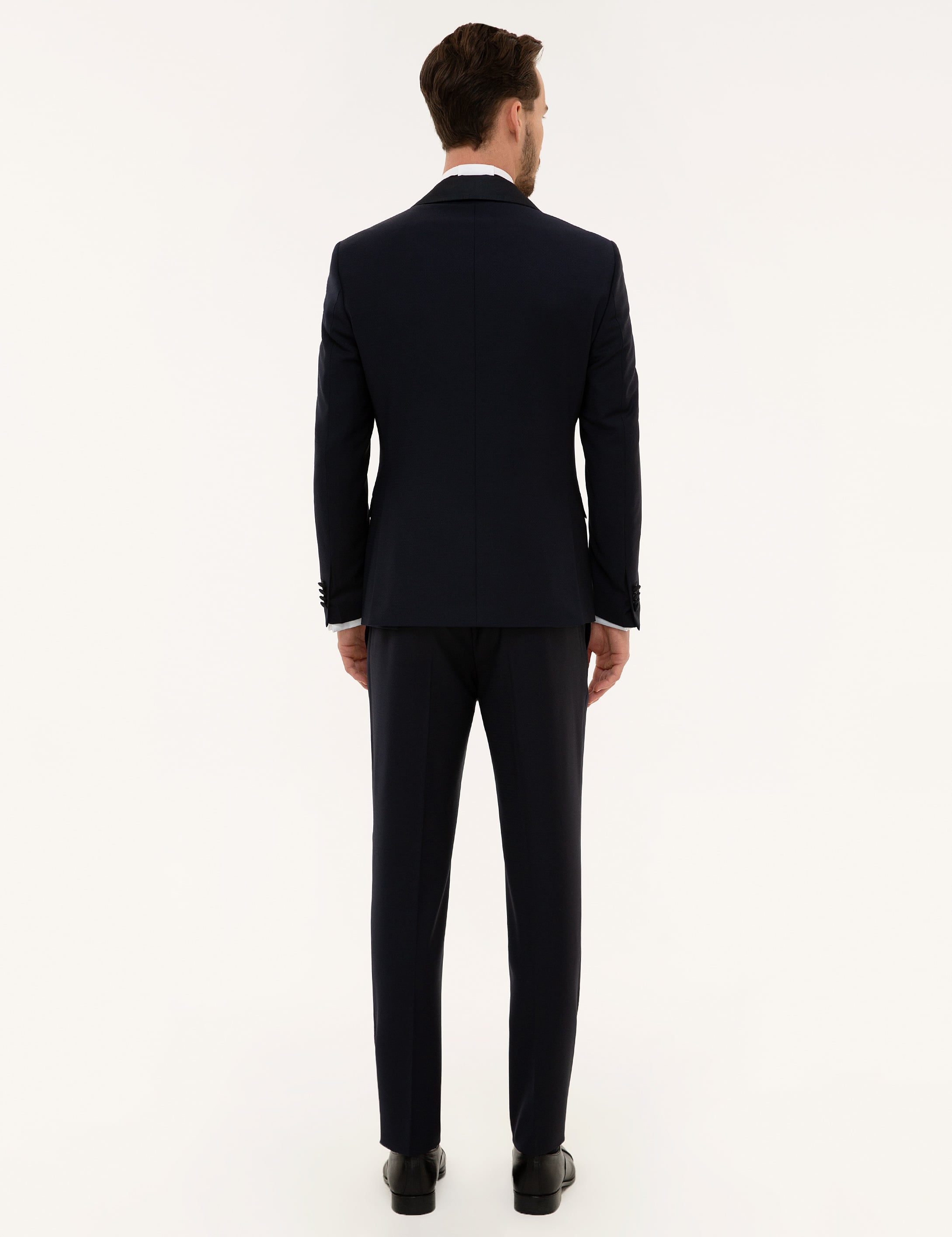 Lacivert Ex. Slim Fit Yelekli Smokin Damatlık