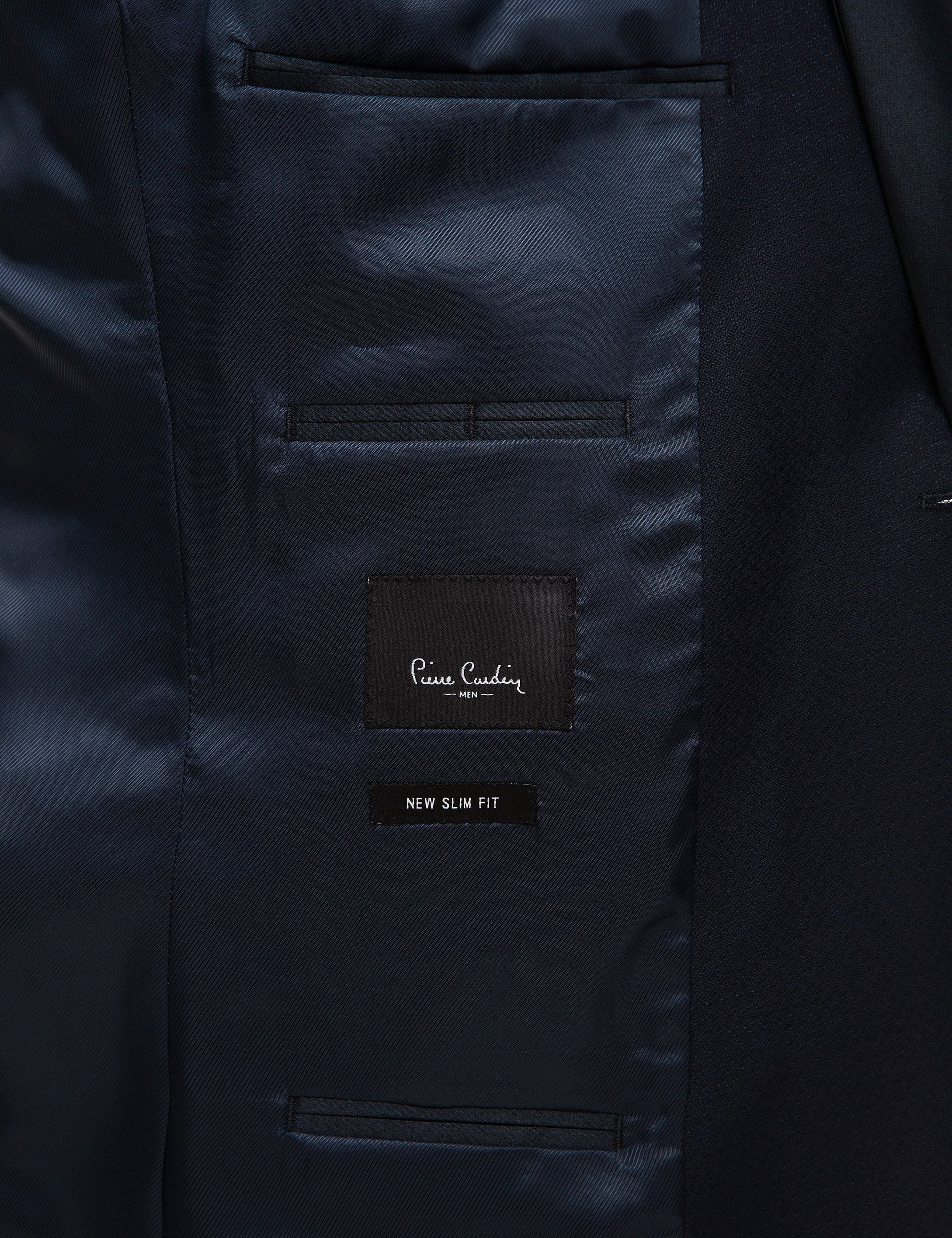 Lacivert Ex. Slim Fit Yelekli Smokin Damatlık - Image 7