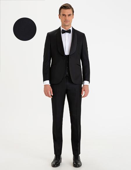 Siyah Yelekli Damatlık Smokin - 50225359008