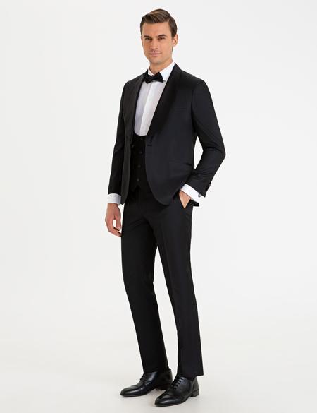 Siyah Yelekli Damatlık Smokin - 50225359008