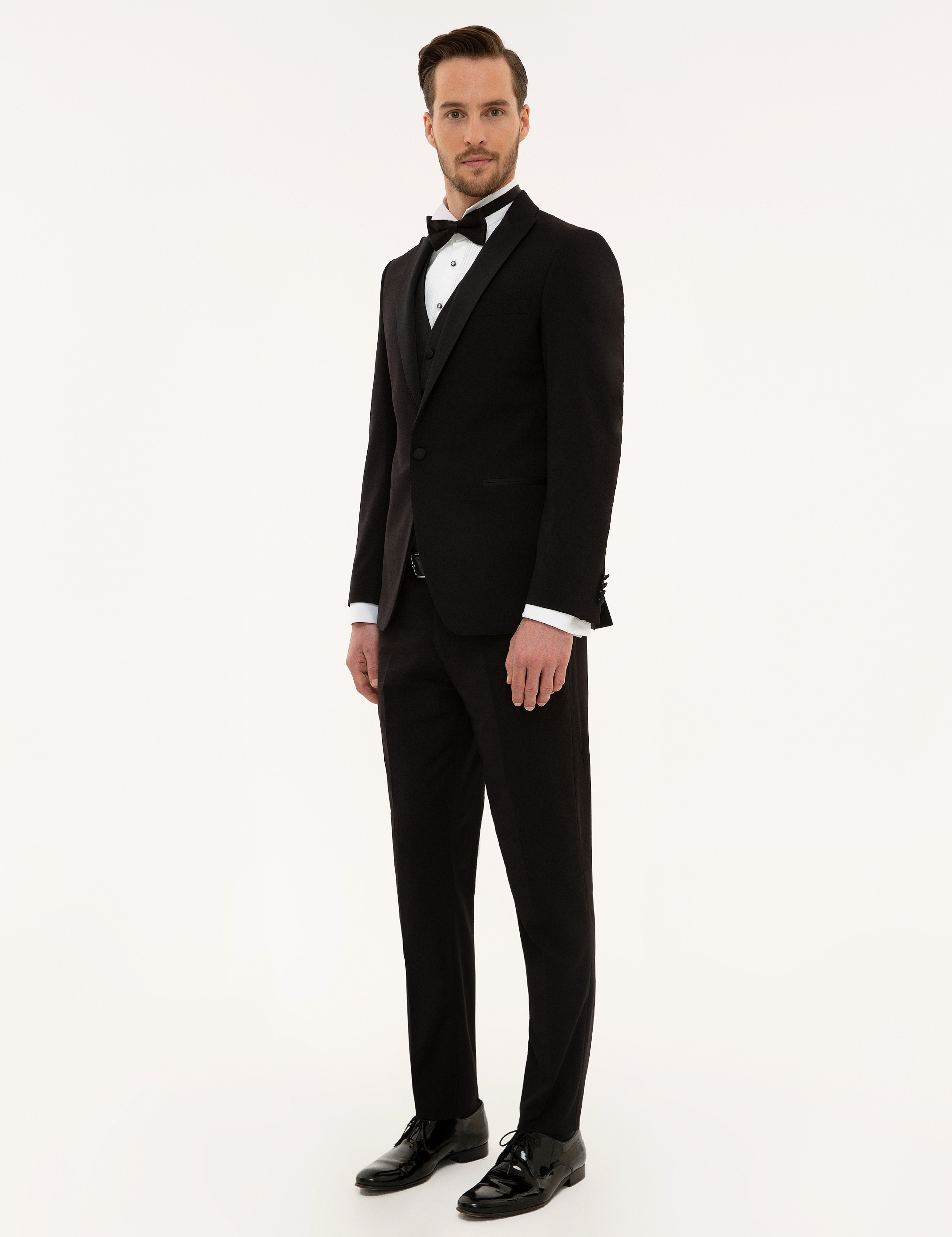 Siyah Ex. Slim Fit Smokin Damatlık - Image 4