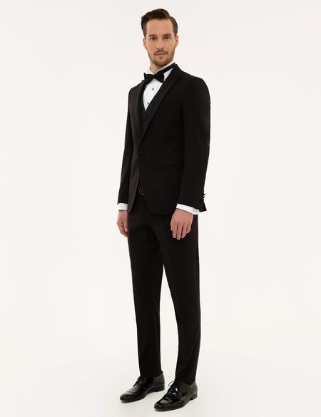 Siyah Ex. Slim Fit Smokin Damatlık - 50227181005