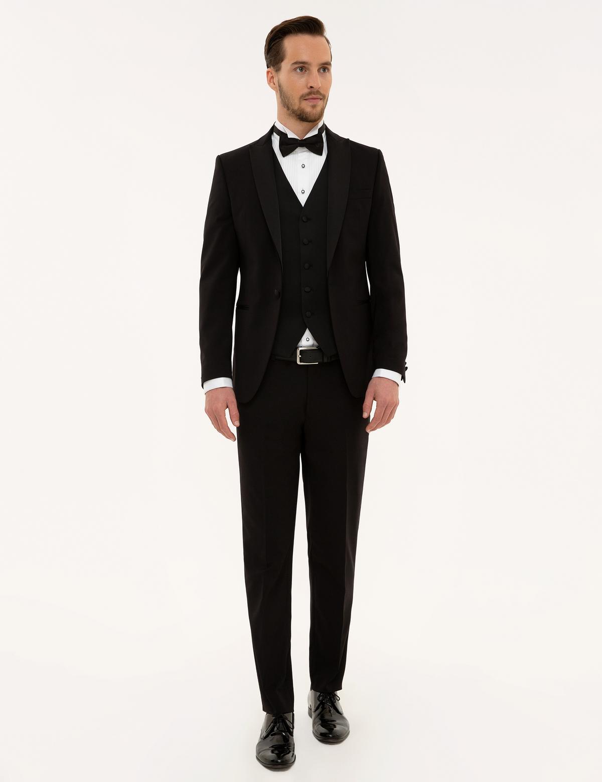 Siyah Ex. Slim Fit Smokin Damatlık