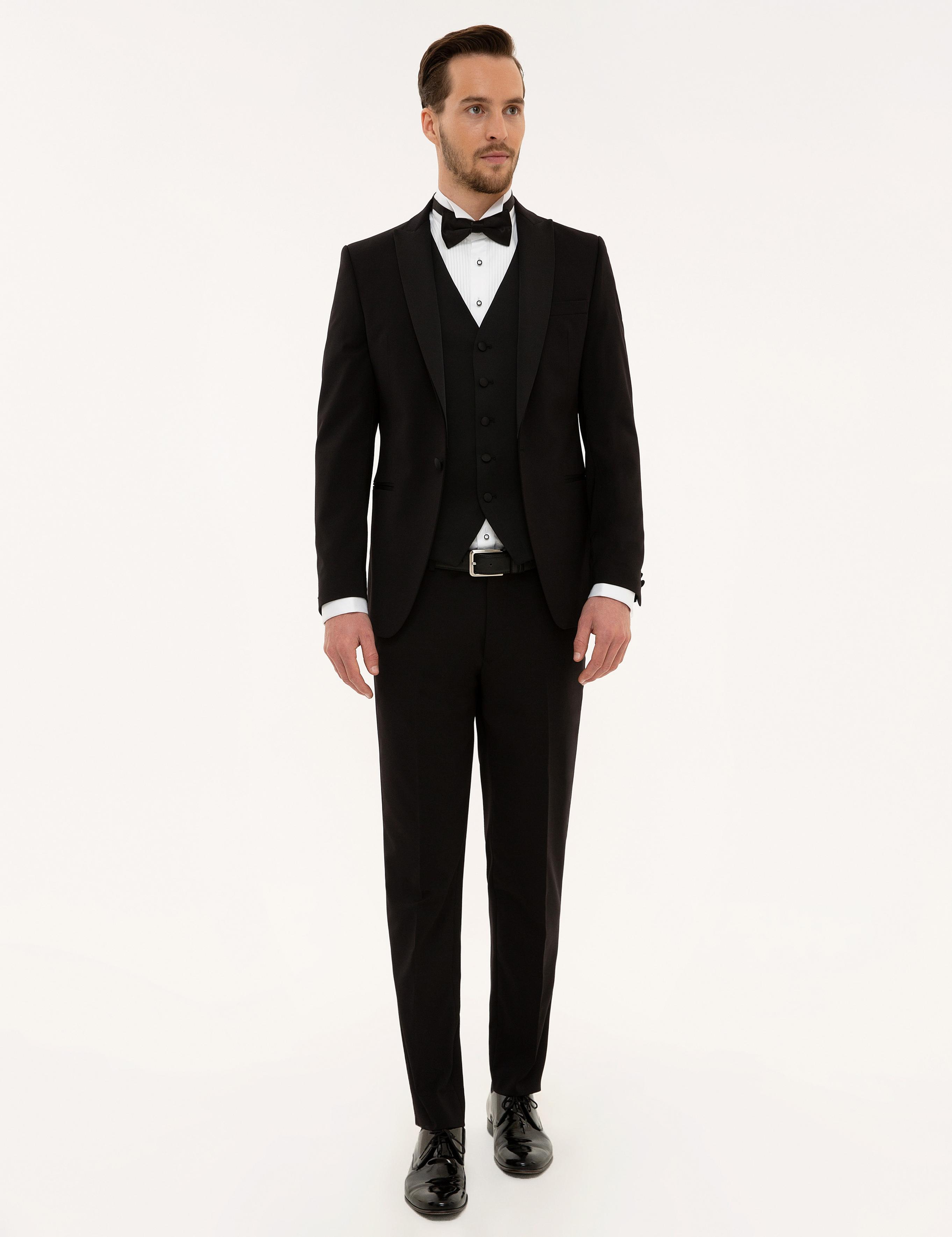 Siyah Ex. Slim Fit Smokin Damatlık