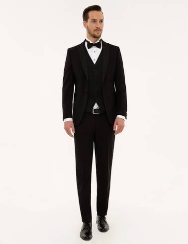 Siyah Ex. Slim Fit Smokin Damatlık
