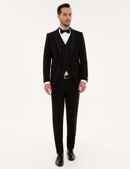 Siyah Ex. Slim Fit Smokin Damatlık - 50227181005