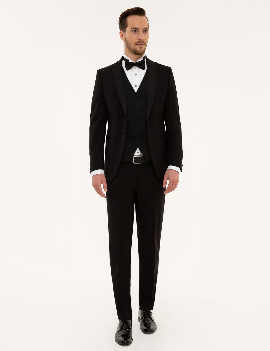 Siyah Ex. Slim Fit Smokin Damatlık