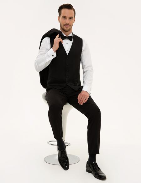 Siyah Ex. Slim Fit Smokin Damatlık - 50227181005