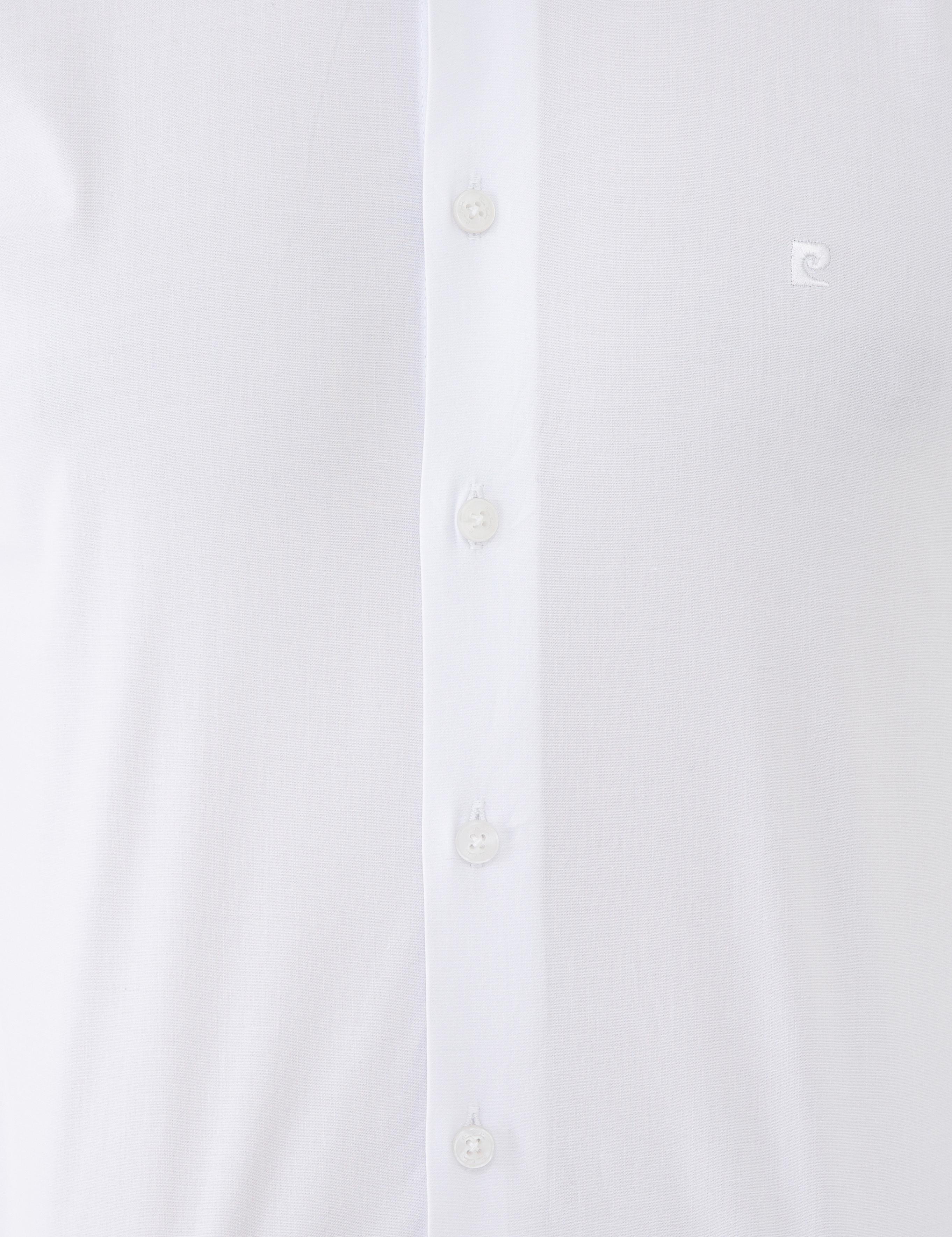 Beyaz Slim Fit Likralı Basic Gömlek