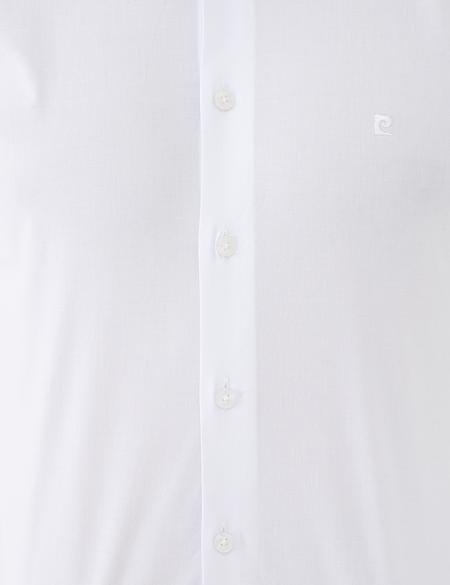 Beyaz Slim Fit Likralı Basic Gömlek - 50240461010