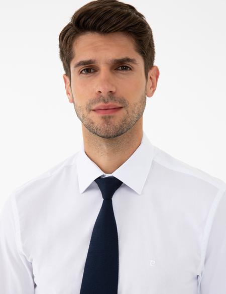 Beyaz Slim Fit Likralı Basic Gömlek - 50240461010