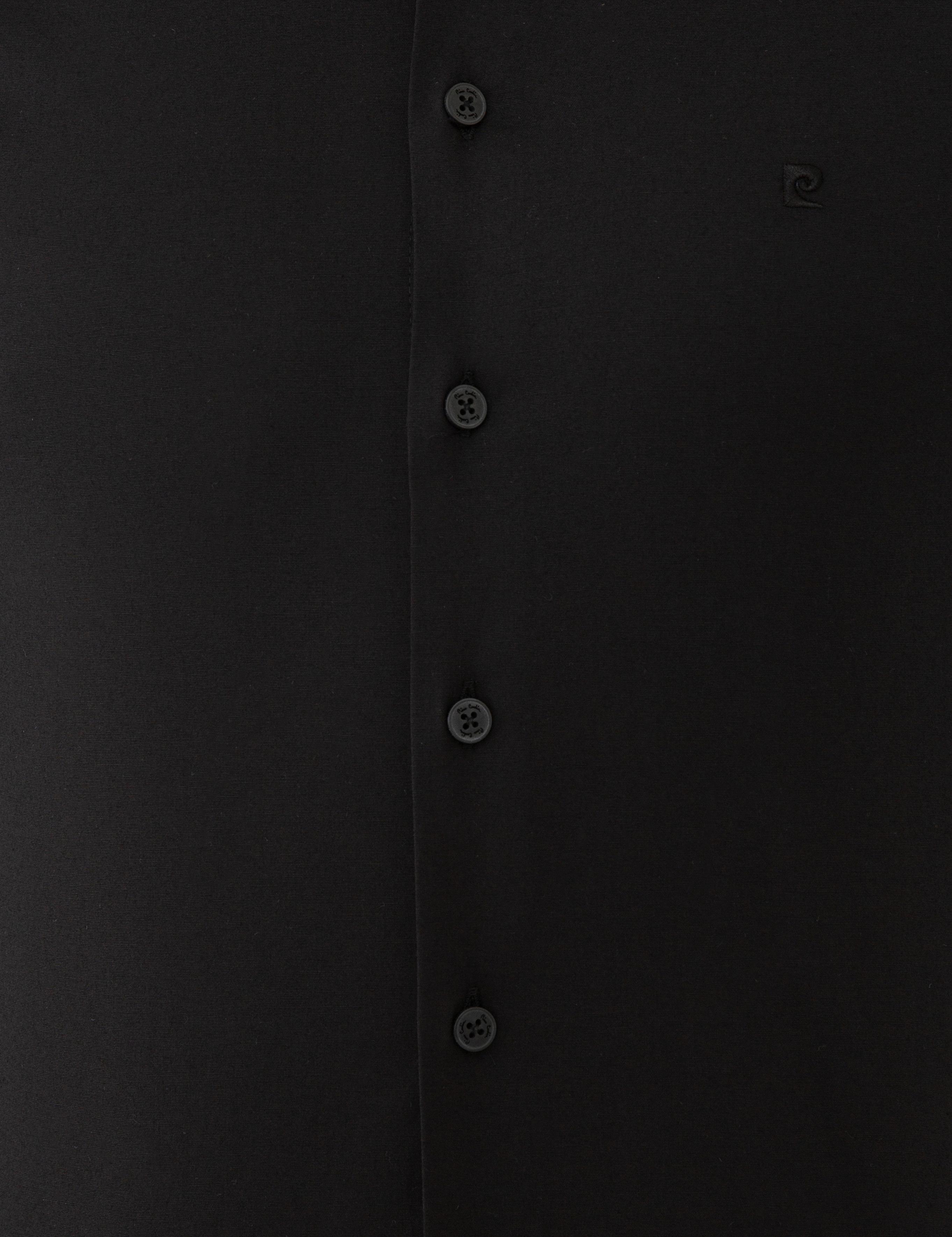 Siyah Slim Fit Likralı Basic Gömlek