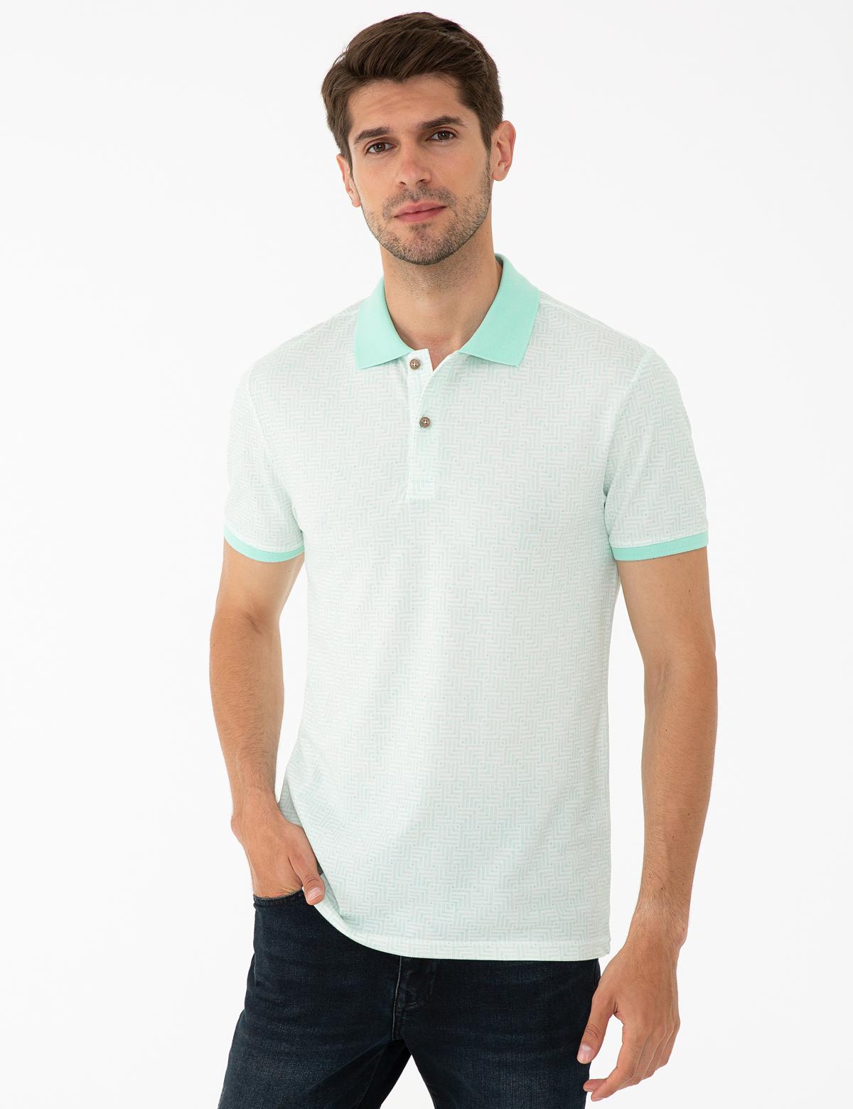 Su Yeşili Slim Fit Tişört