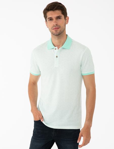 Su Yeşili Slim Fit Tişört - 50242035019