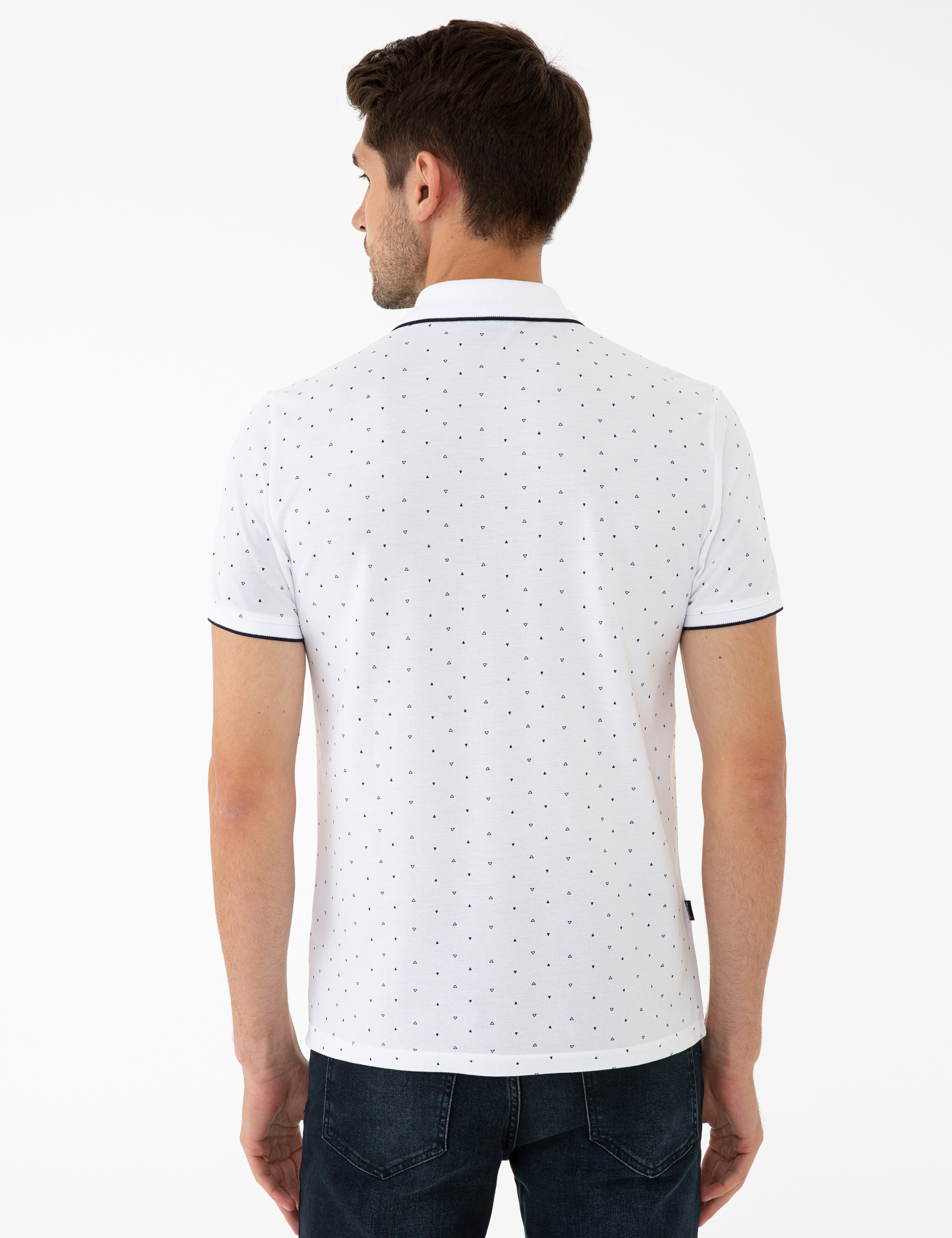 Beyaz Slim Fit Polo Yaka T-Shirt - Image 3