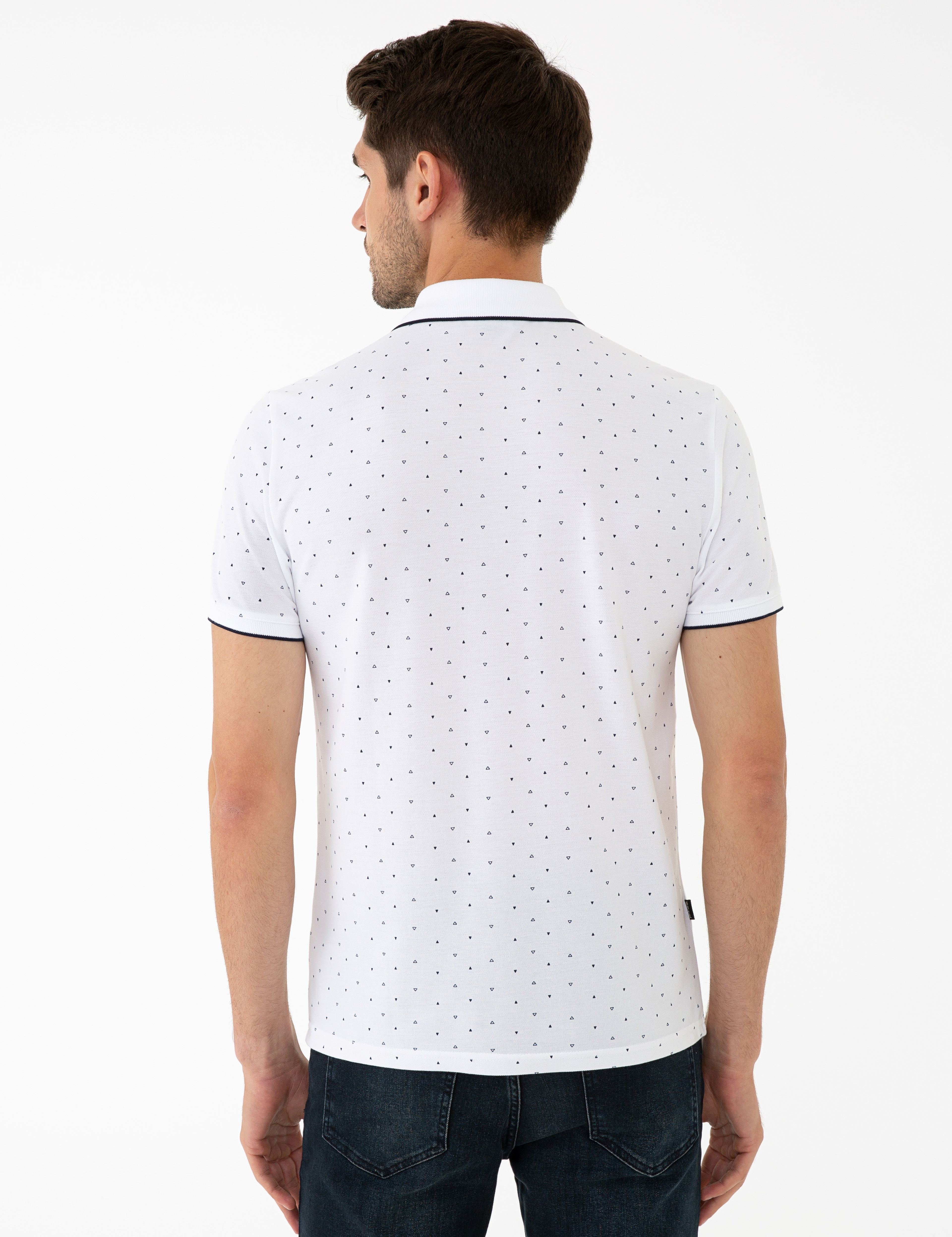 Beyaz Slim Fit Polo Yaka T-Shirt