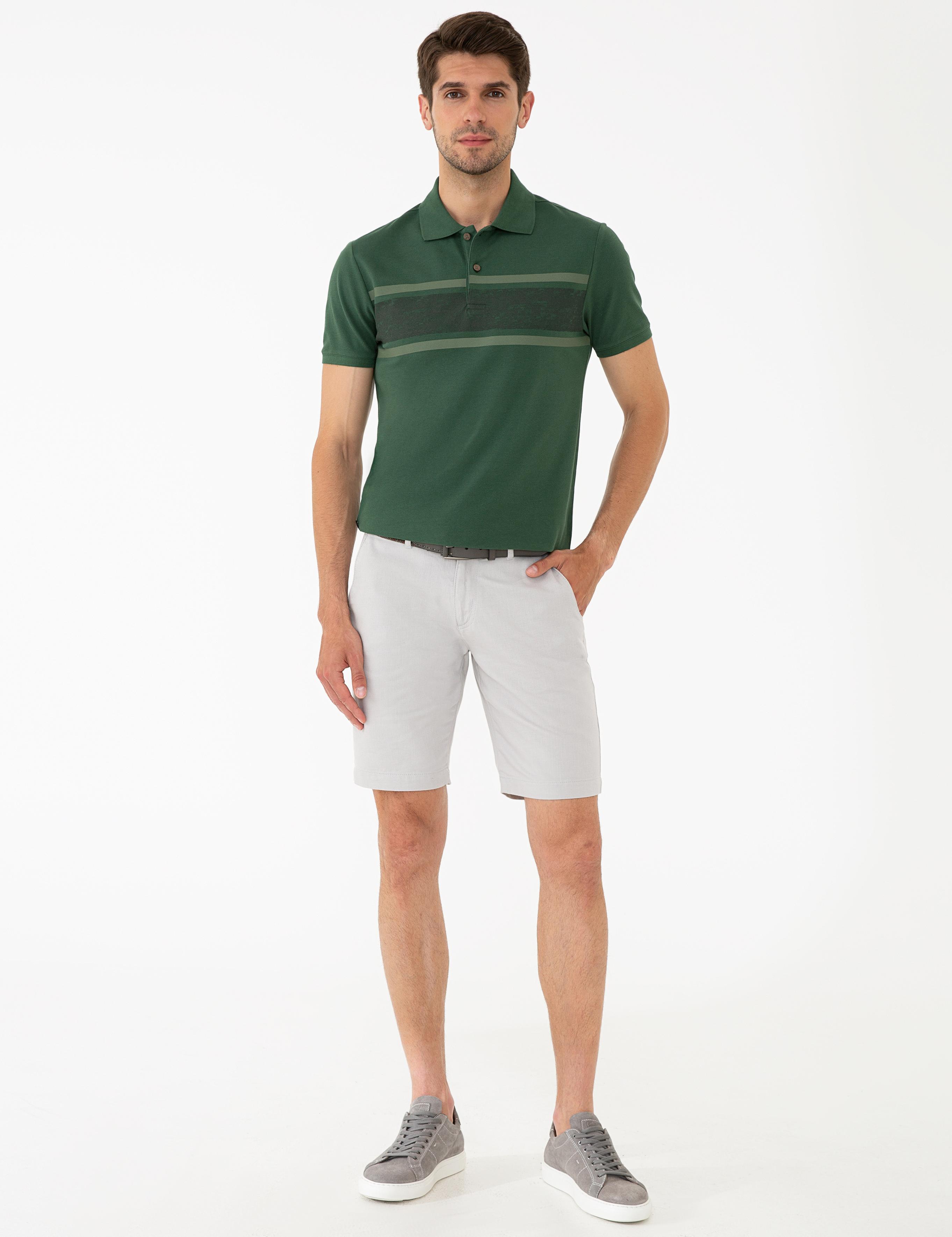 Koyu Yeşil Slim Fit Polo Yaka T-Shirt