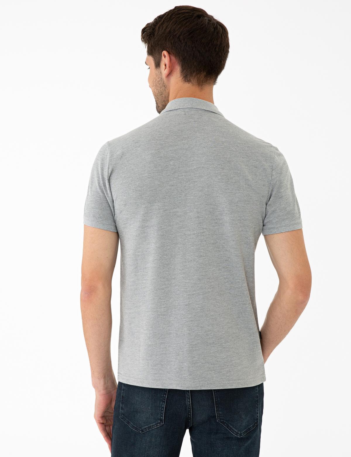 Gri Melanj Slim Fit Polo Yaka Tişört - 50242150028
